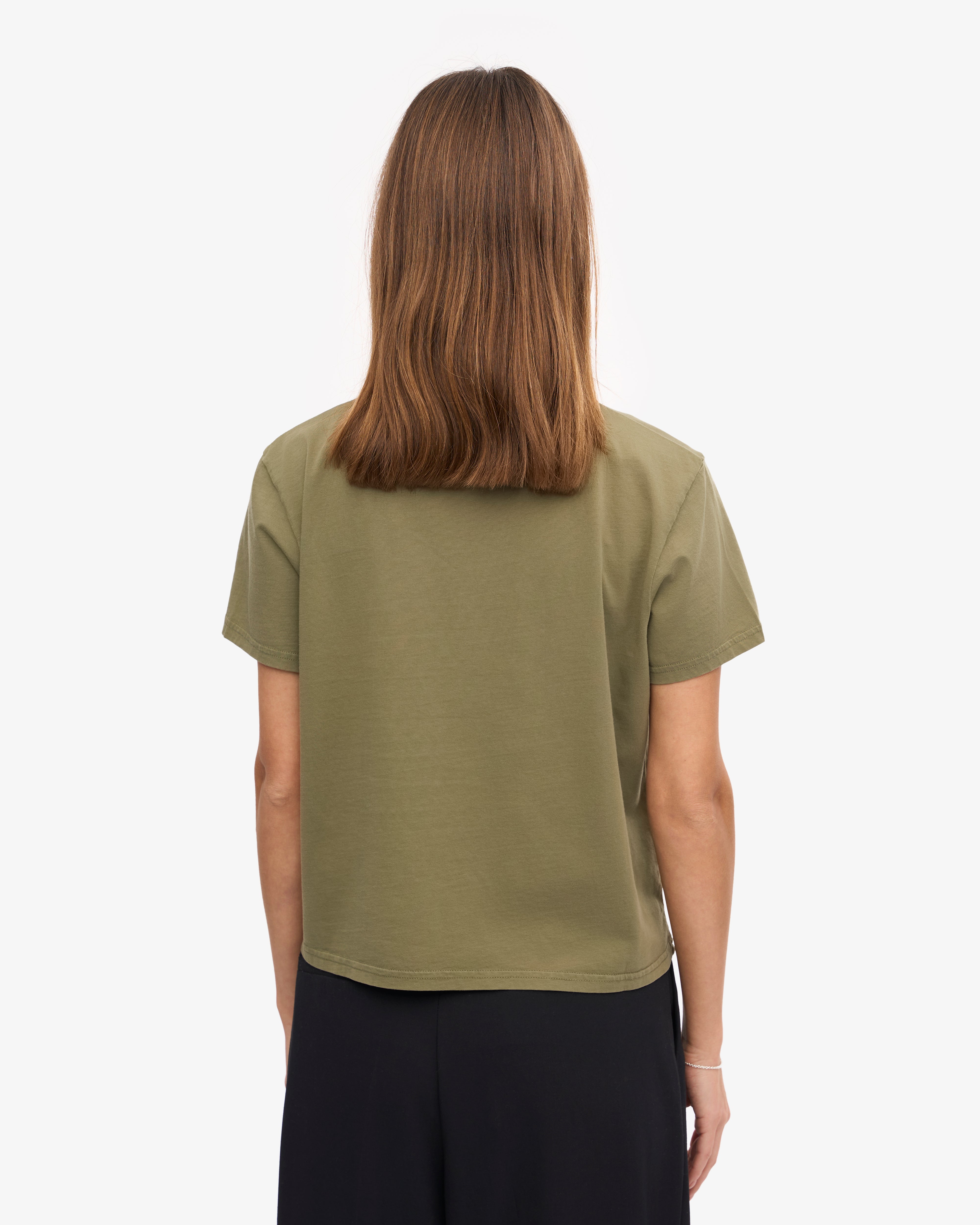 Organic Boxy Crop Tee - Dusty Olive XS