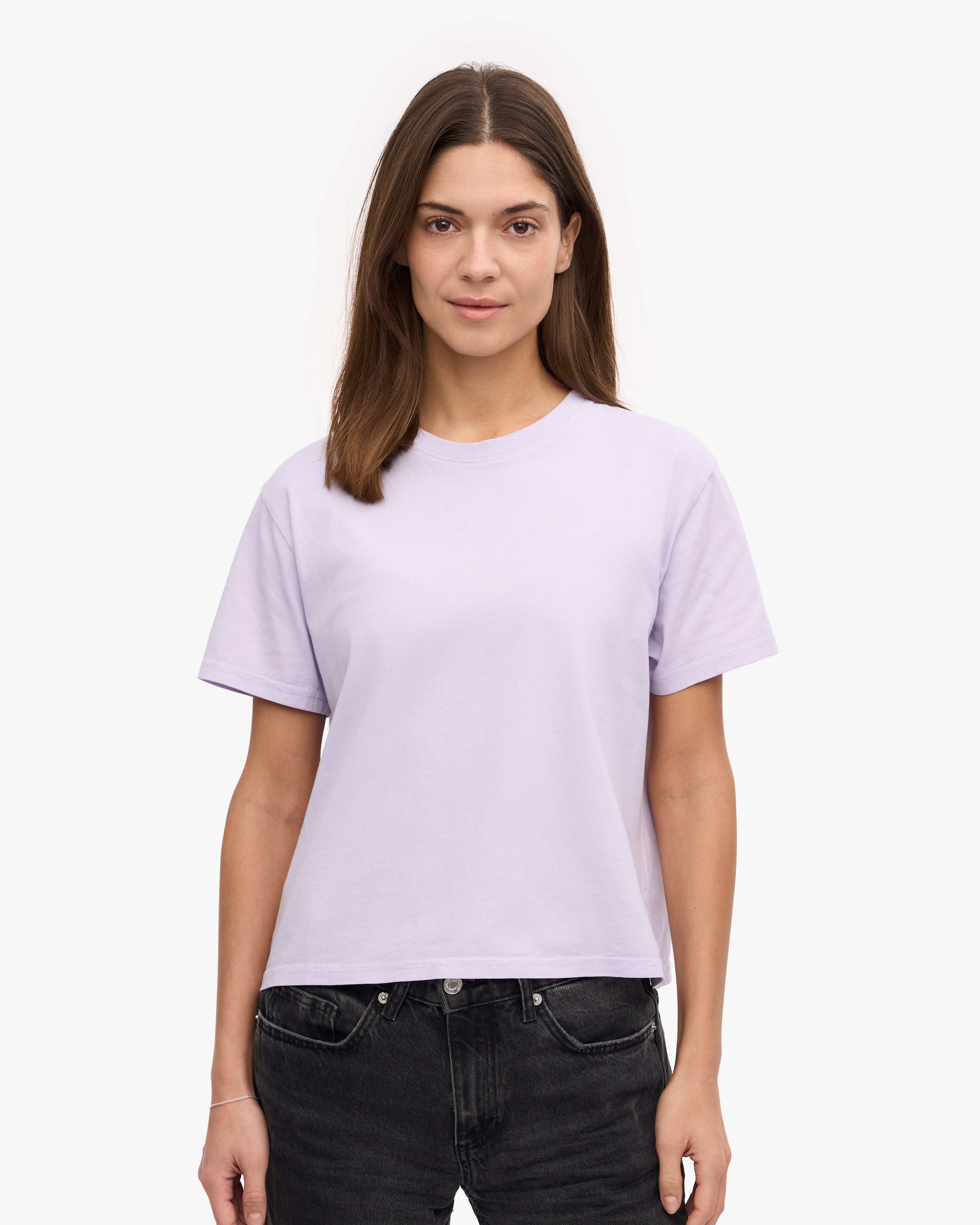 Organic Boxy Crop Tee - Soft Lavender XS