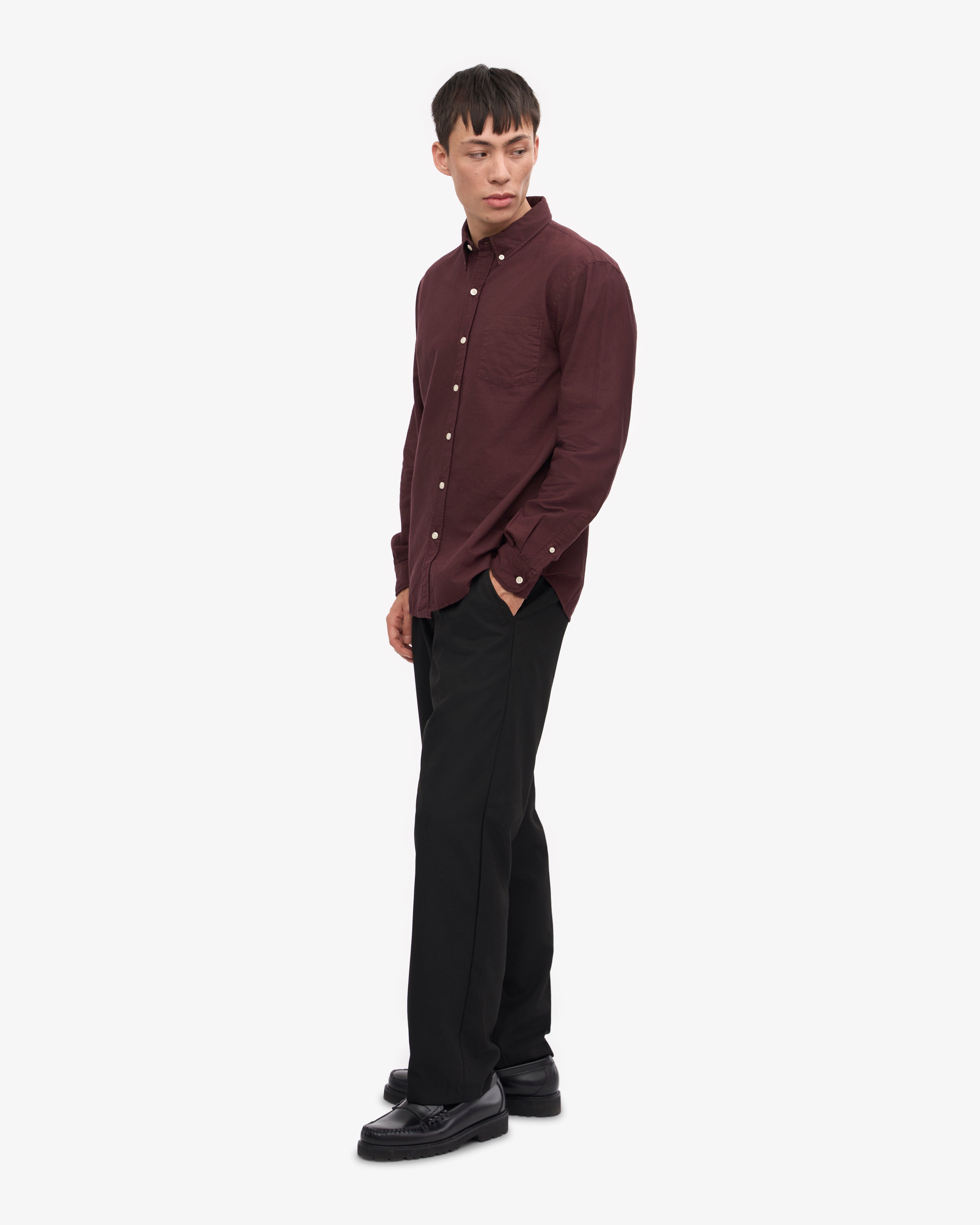 Colorful Standard Organic Button Down Shirt - Oxblood Red - XS - Men Colorful Standard Organic Button Down Shirt - Oxblood Red - XS - Men