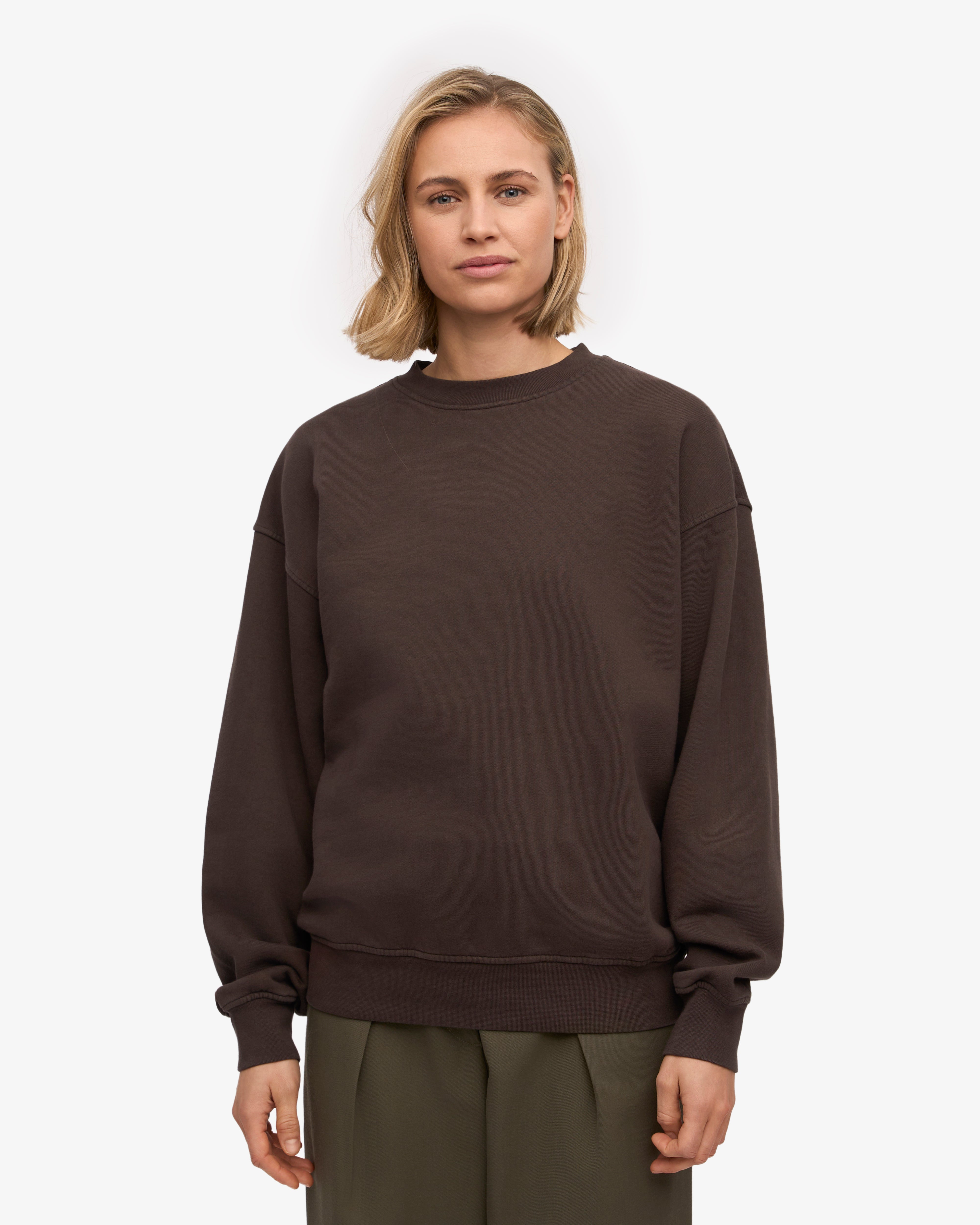 Organic Oversized Crew - Coffee Brown XS