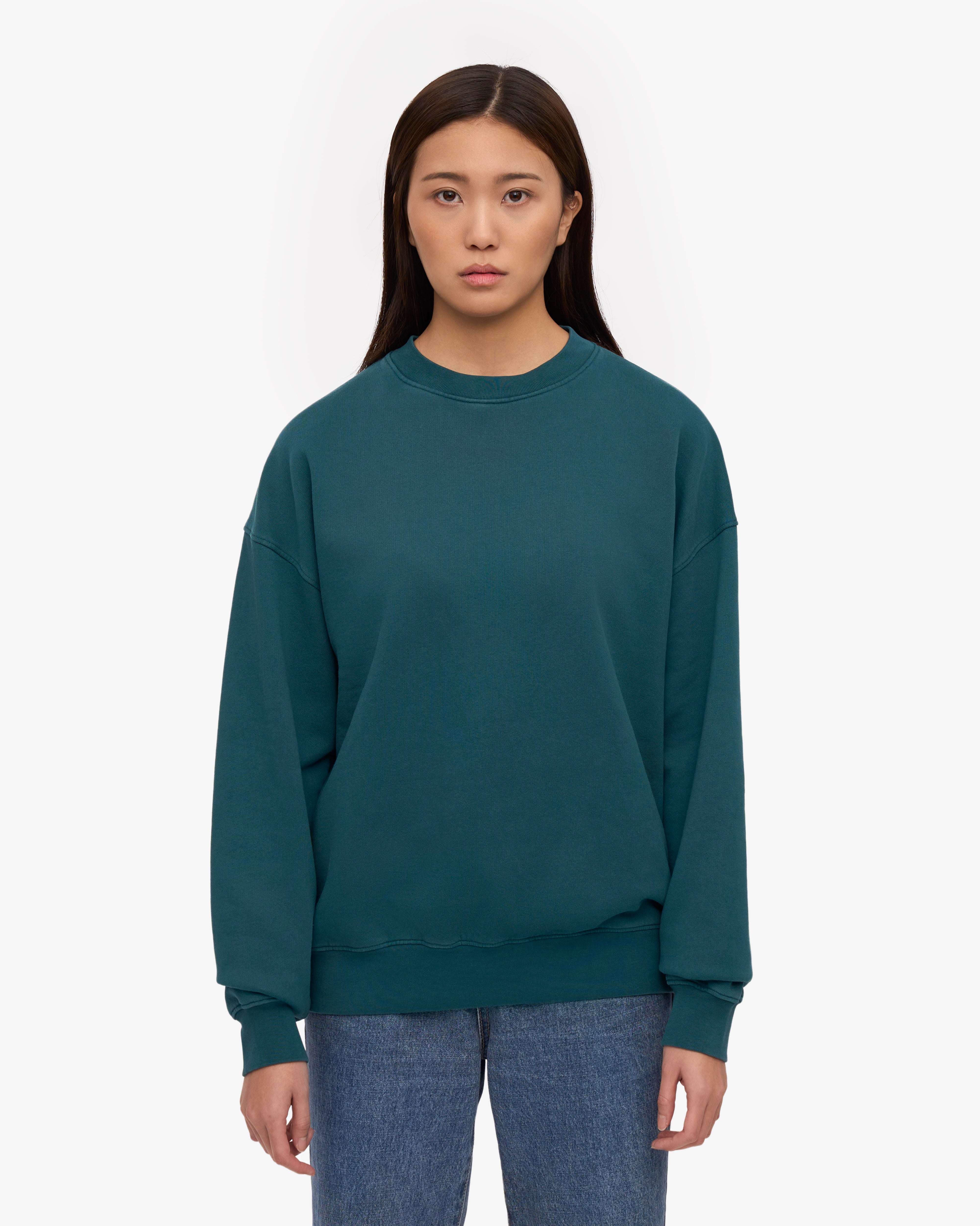 Organic Oversized Crew - Ocean Green XS