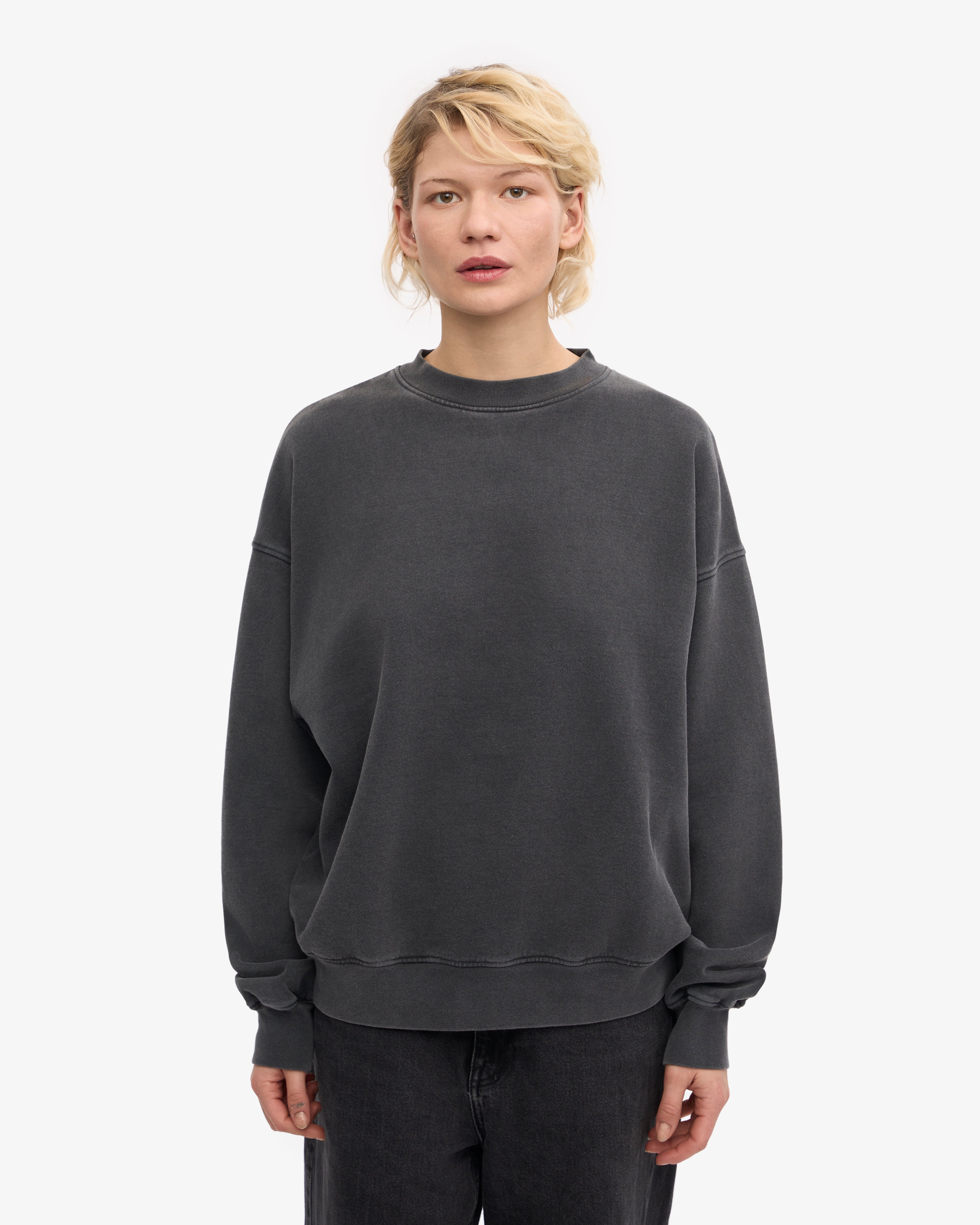 Organic Oversized Crew - Faded Black XS