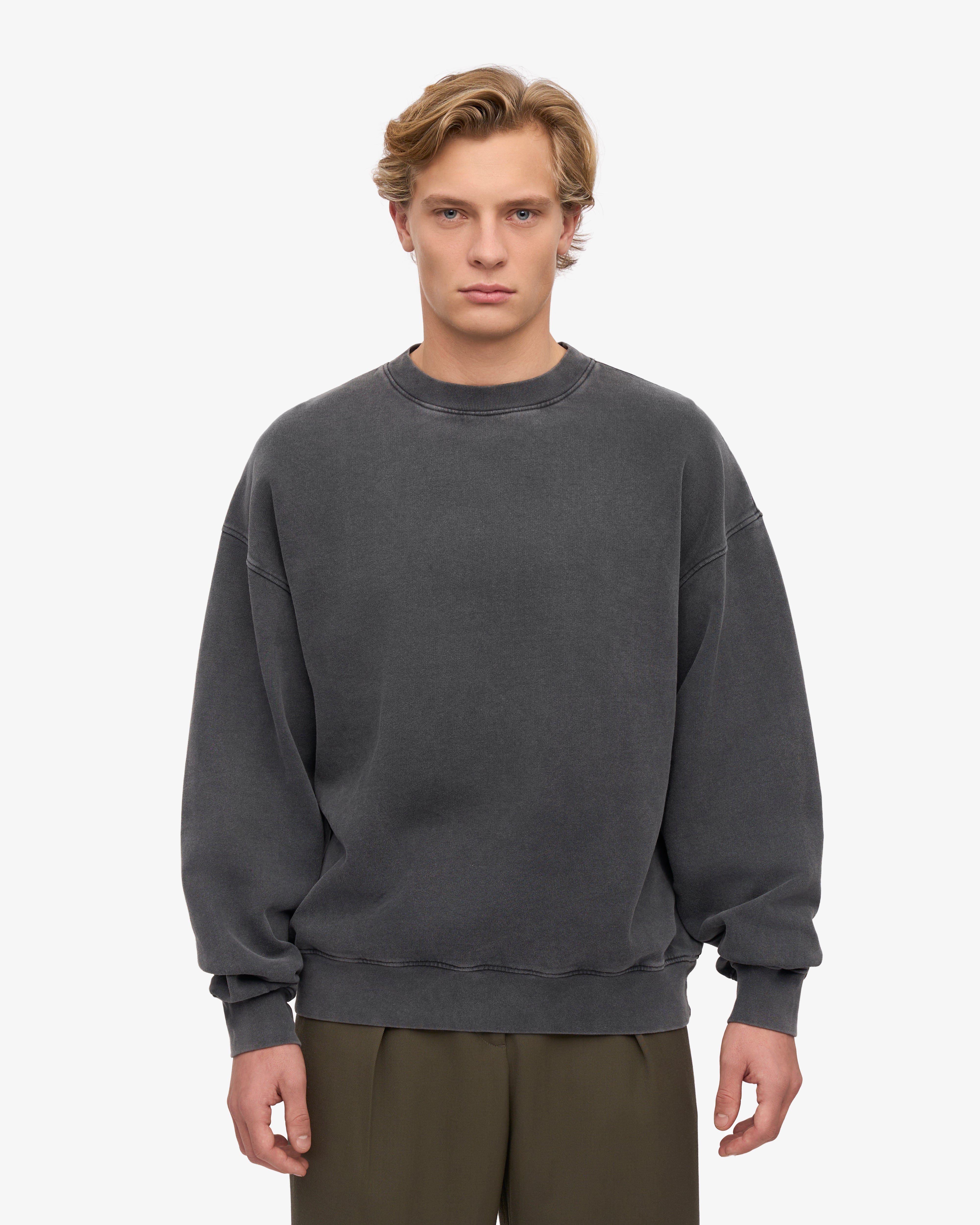 Organic Oversized Crew - Faded Black