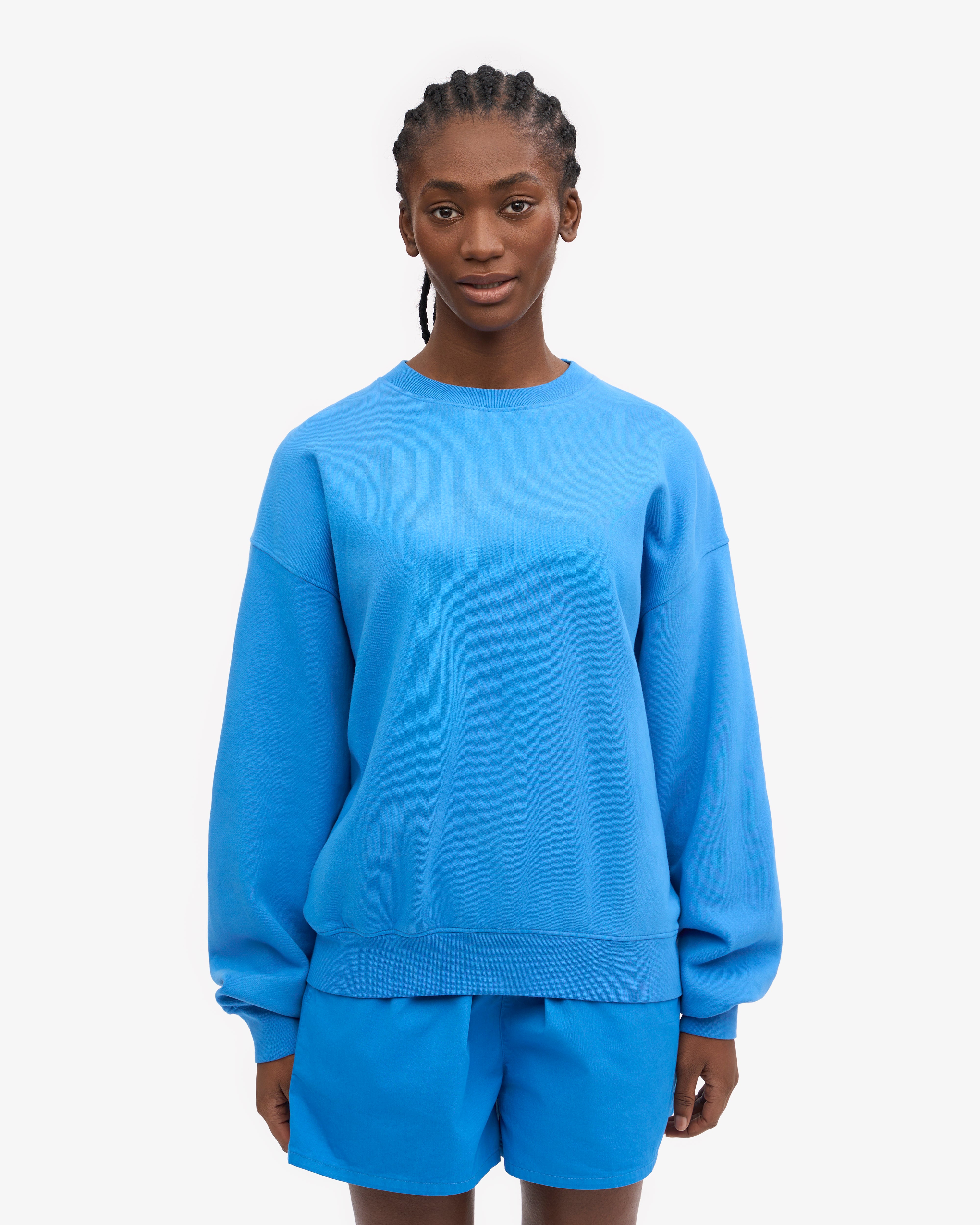 Organic Oversized Crew - Pacific Blue XS