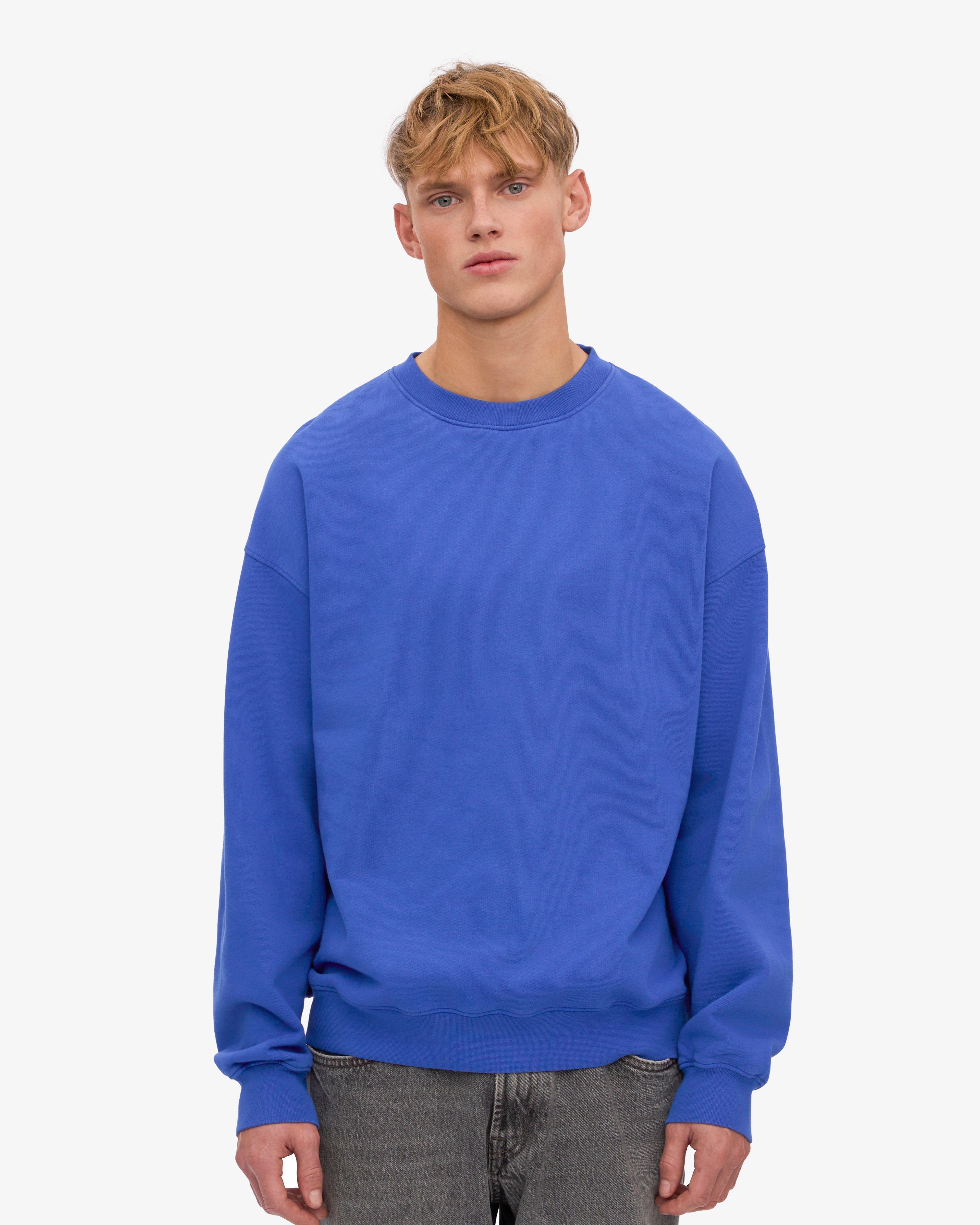 Organic Oversized Crew - Sapphire Blue