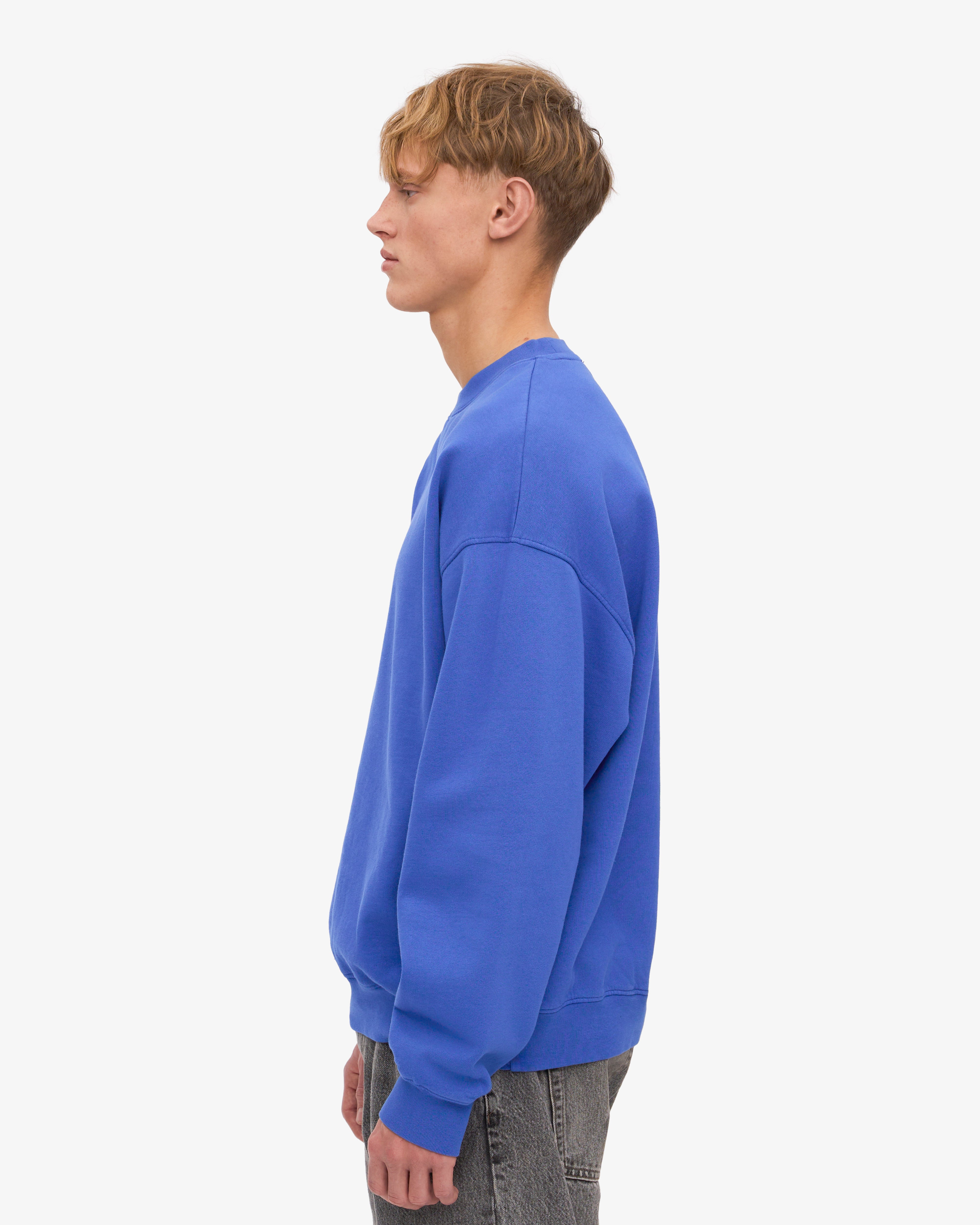 Organic Oversized Crew - Sapphire Blue