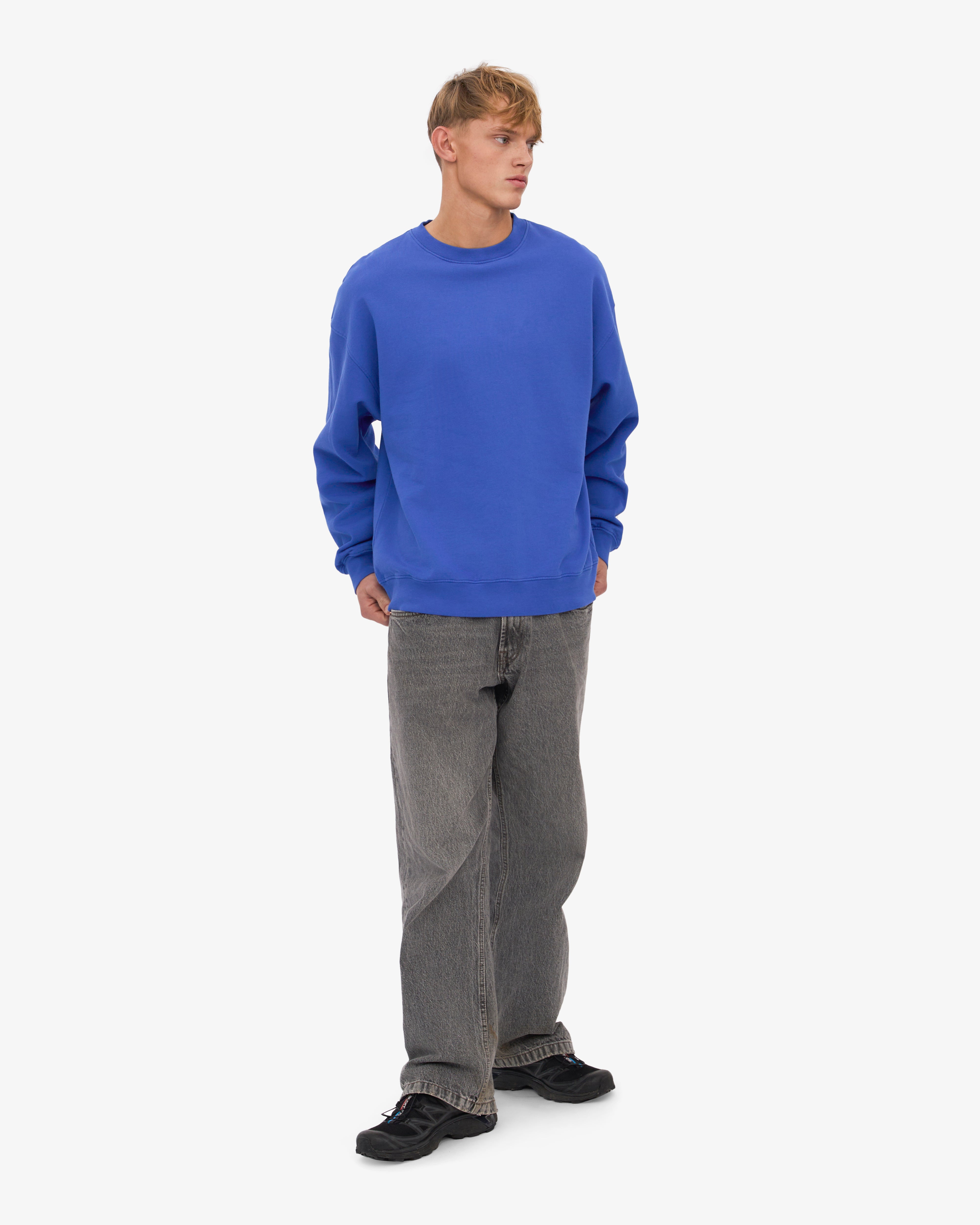 Organic Oversized Crew - Sapphire Blue