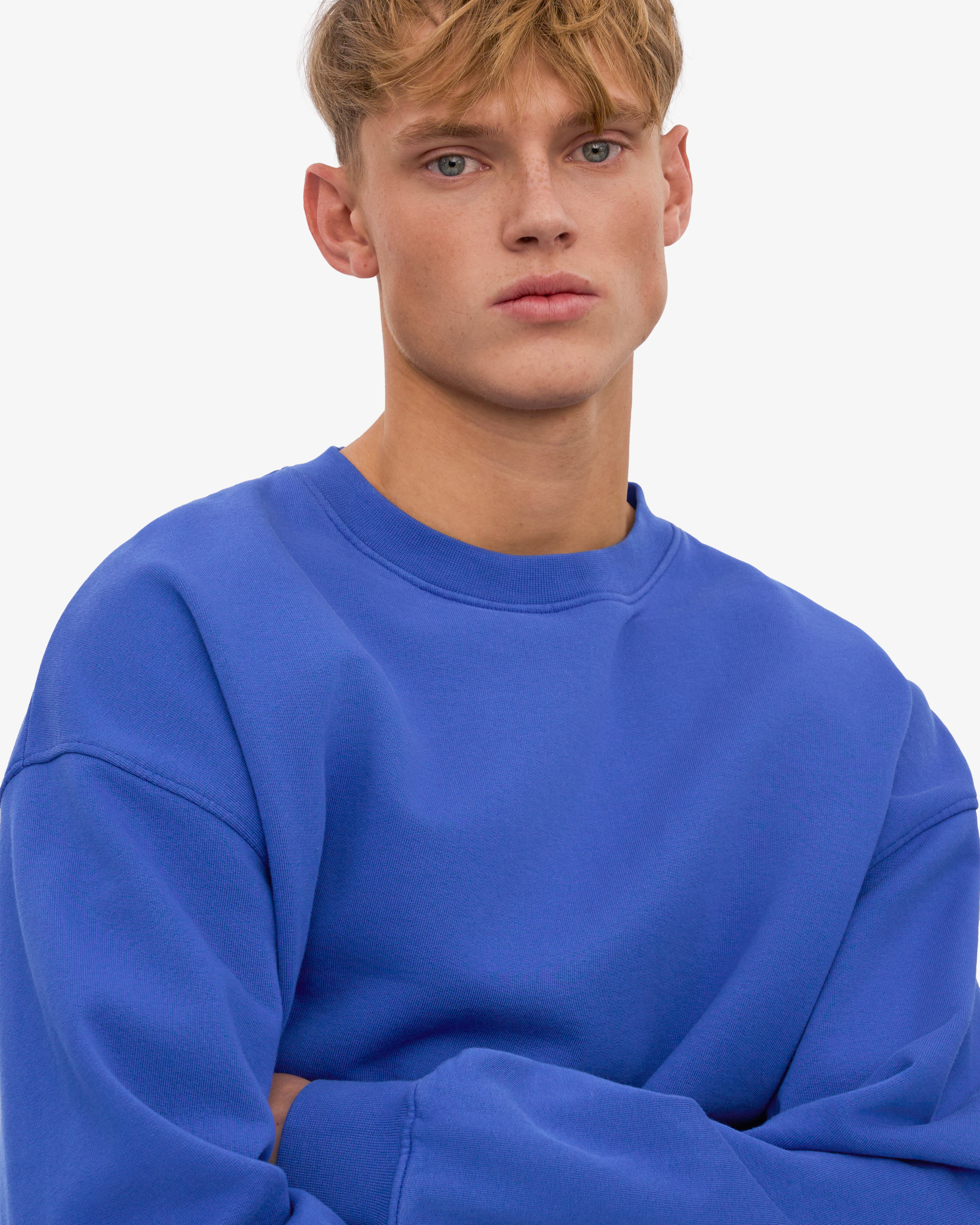 Organic Oversized Crew - Sapphire Blue