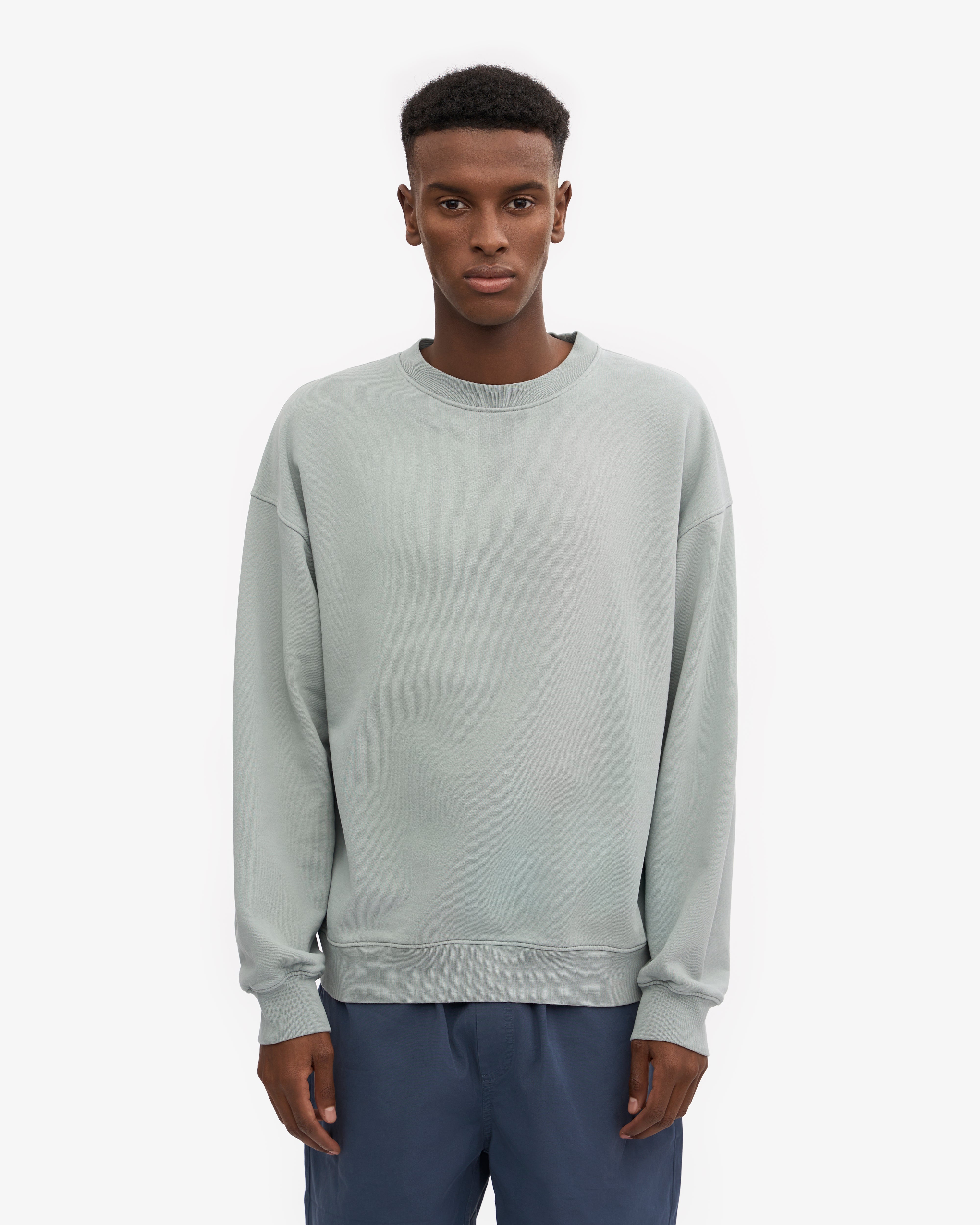 Organic Oversized Crew - Steel Blue