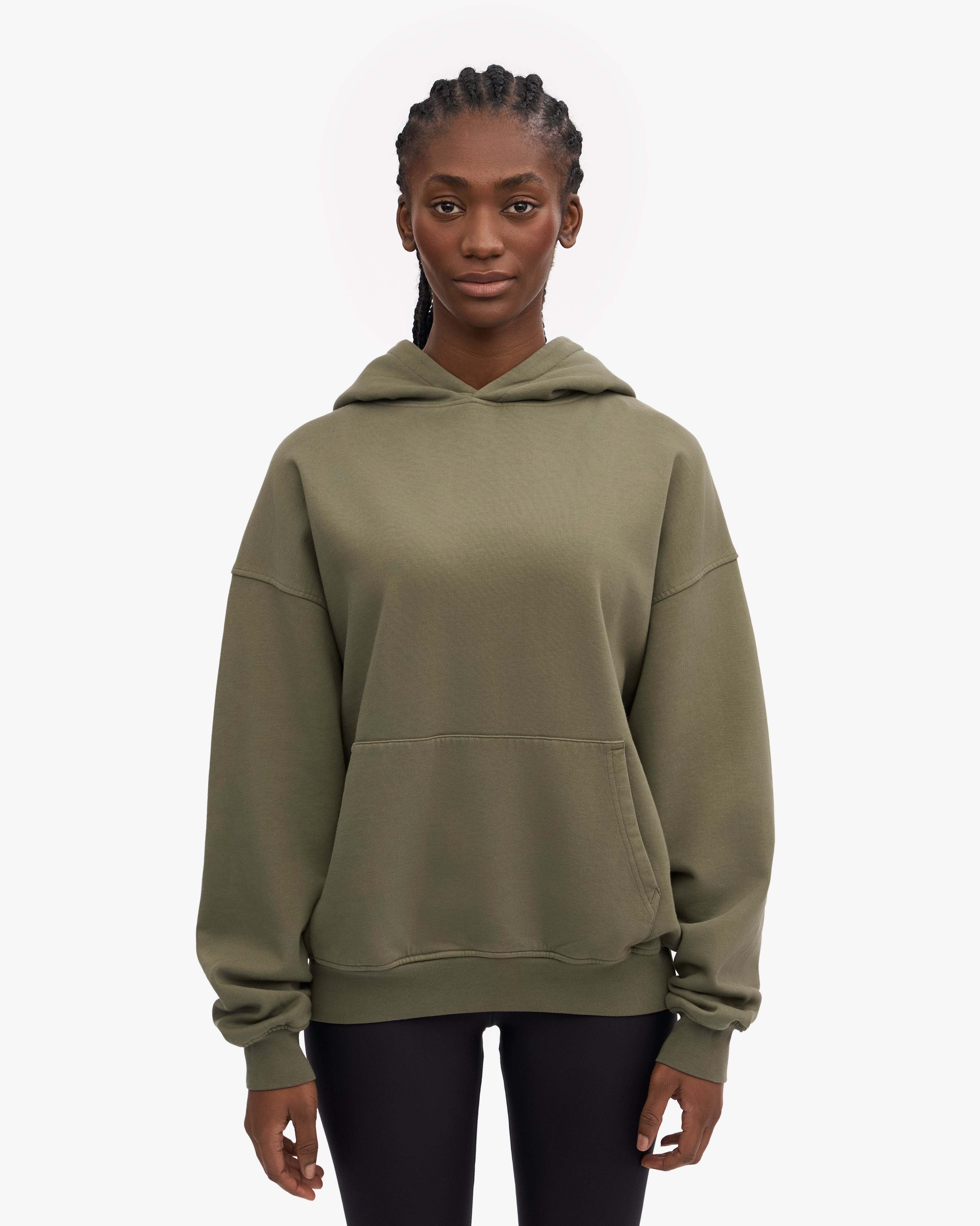 Organic Oversized Hood - Dusty Olive