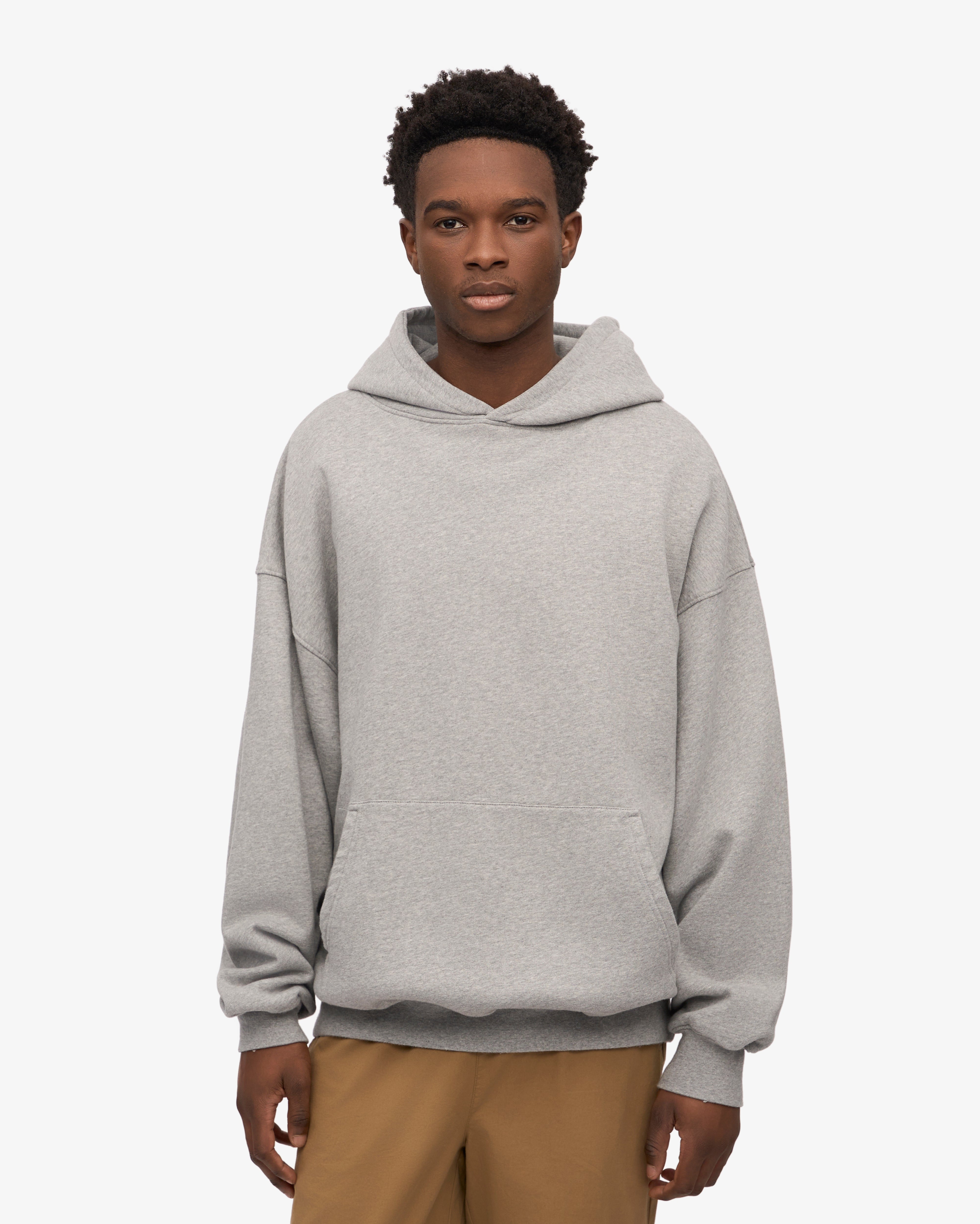 Organic Oversized Hood - Heather Grey