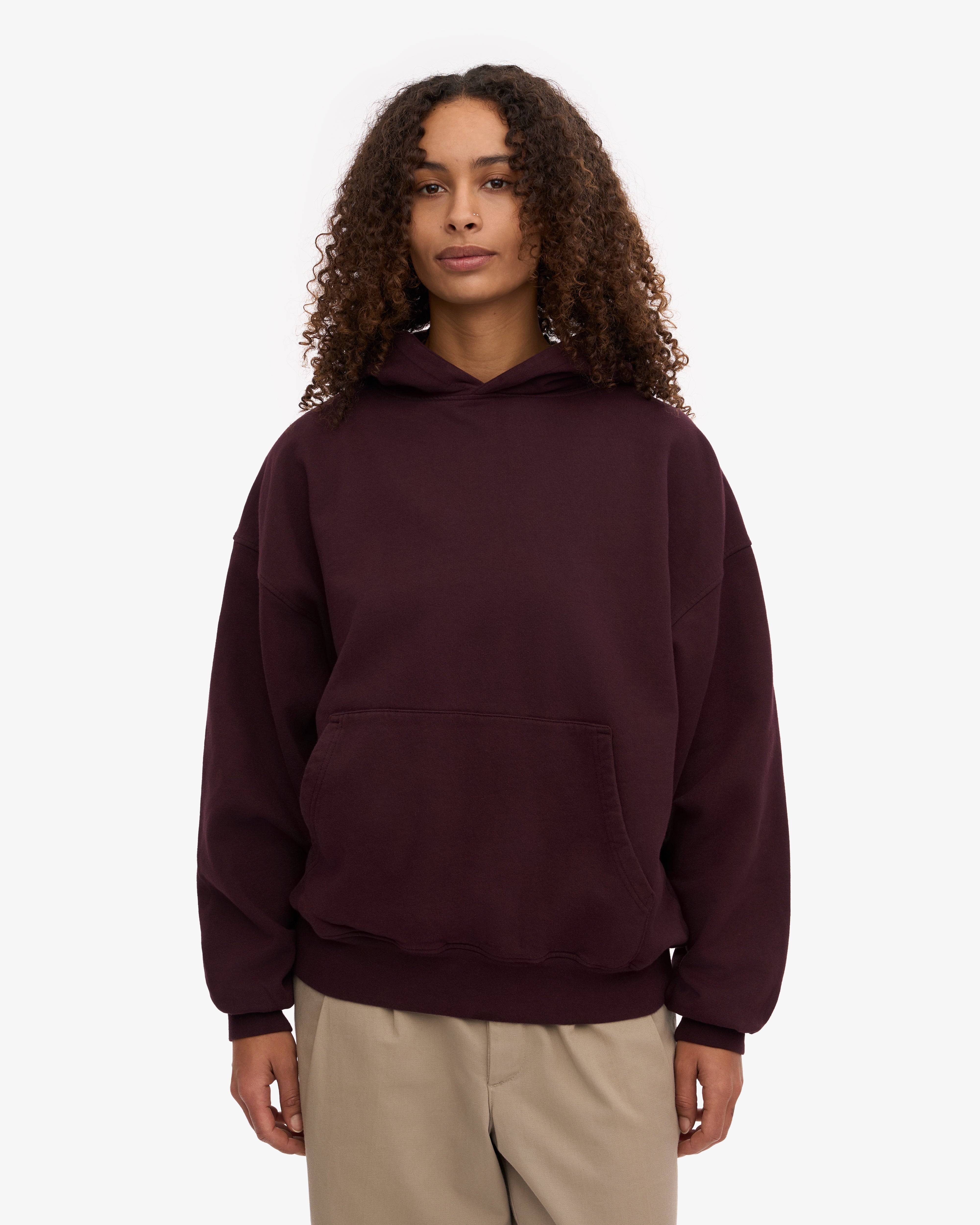 Organic Oversized Hood - Oxblood Red