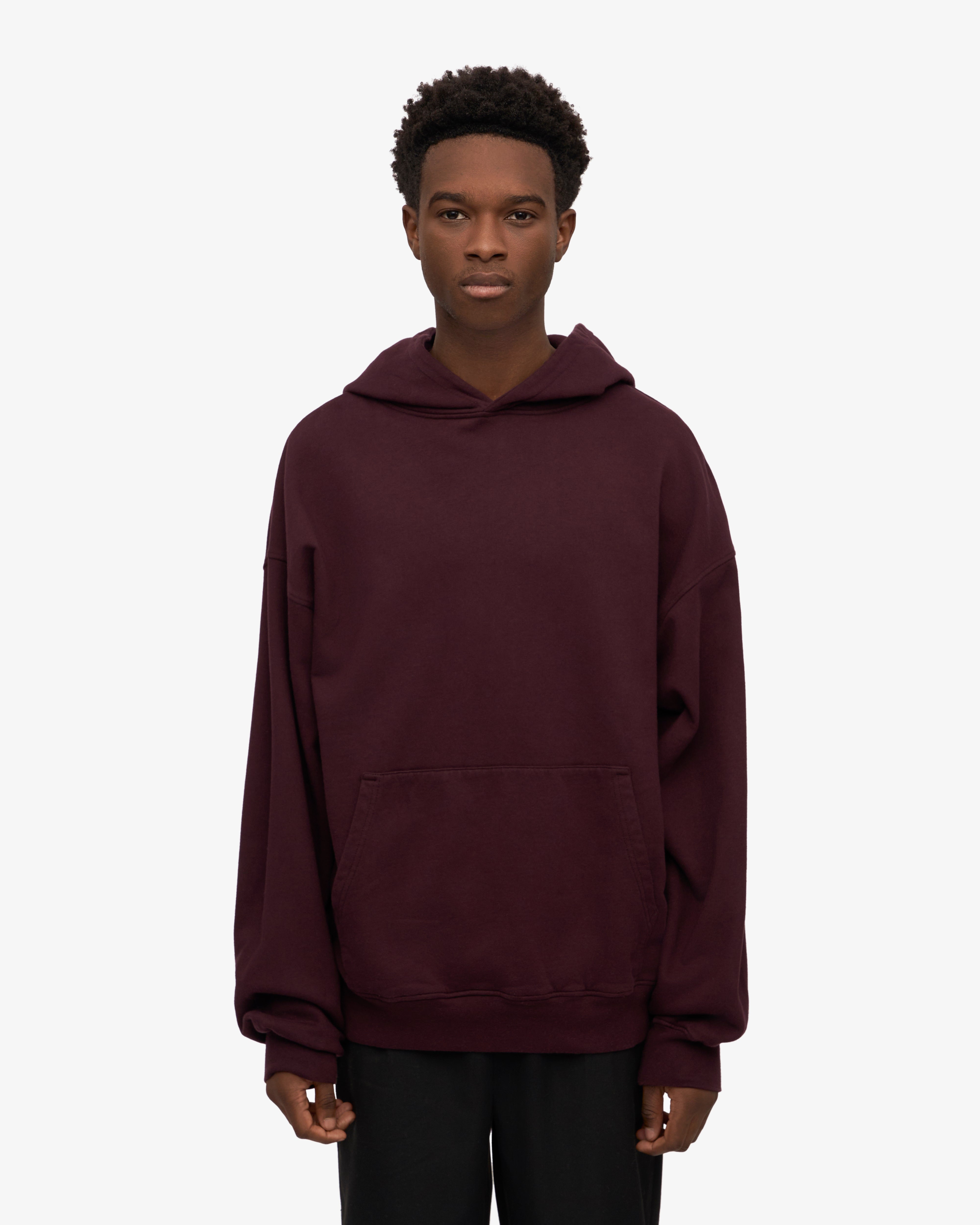 Organic Oversized Hood - Oxblood Red