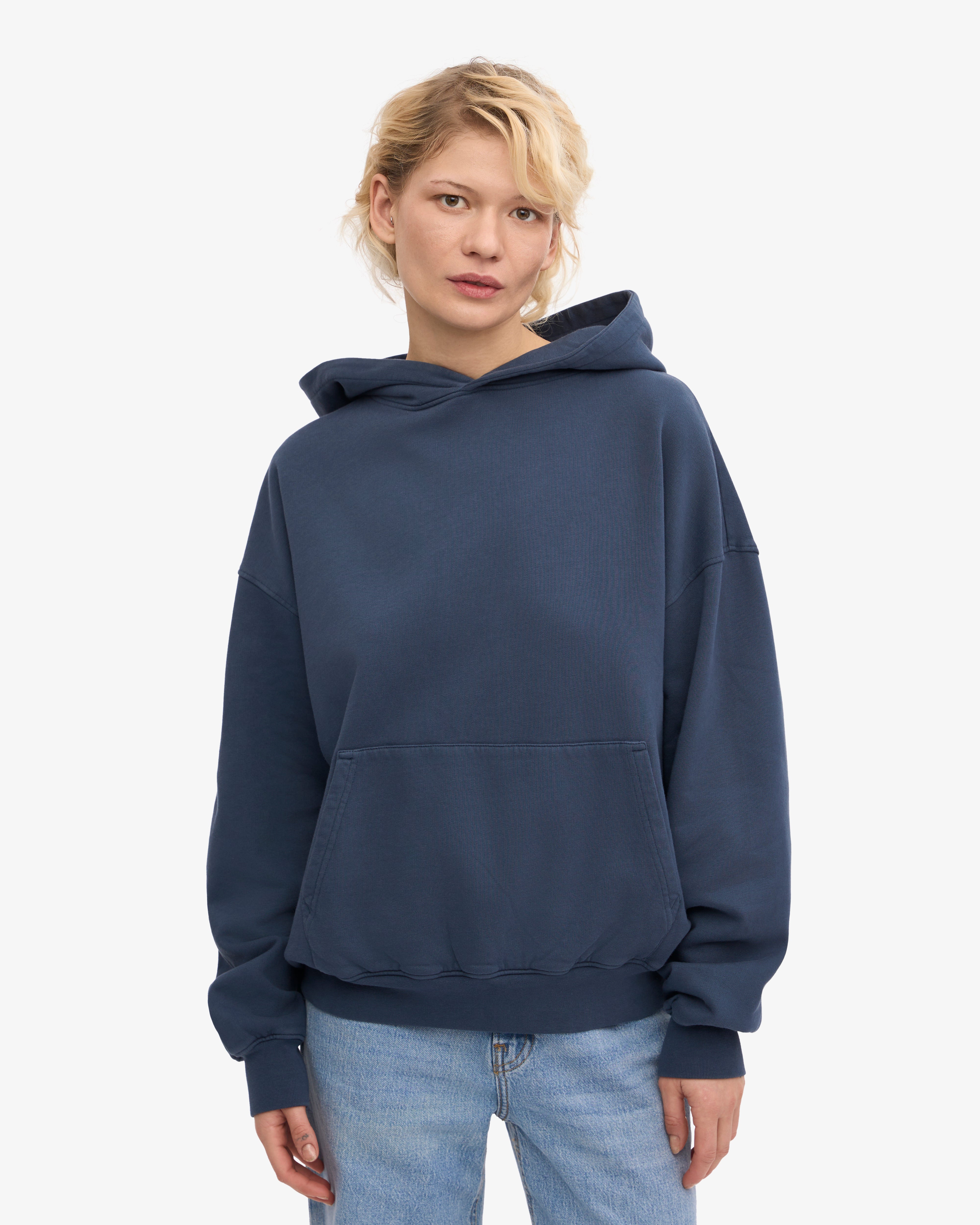 Organic Oversized Hood - Petrol Blue