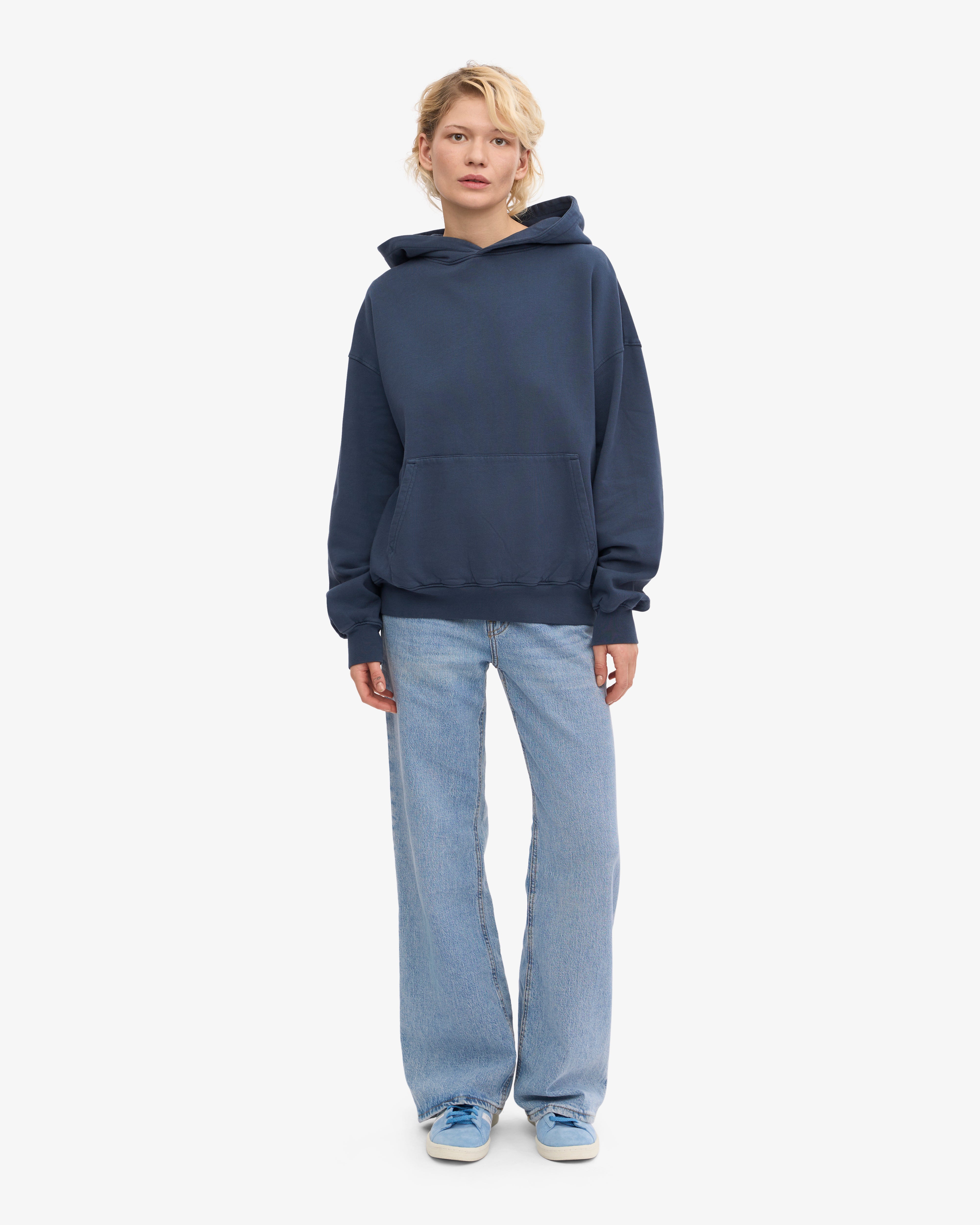 Organic Oversized Hood - Petrol Blue