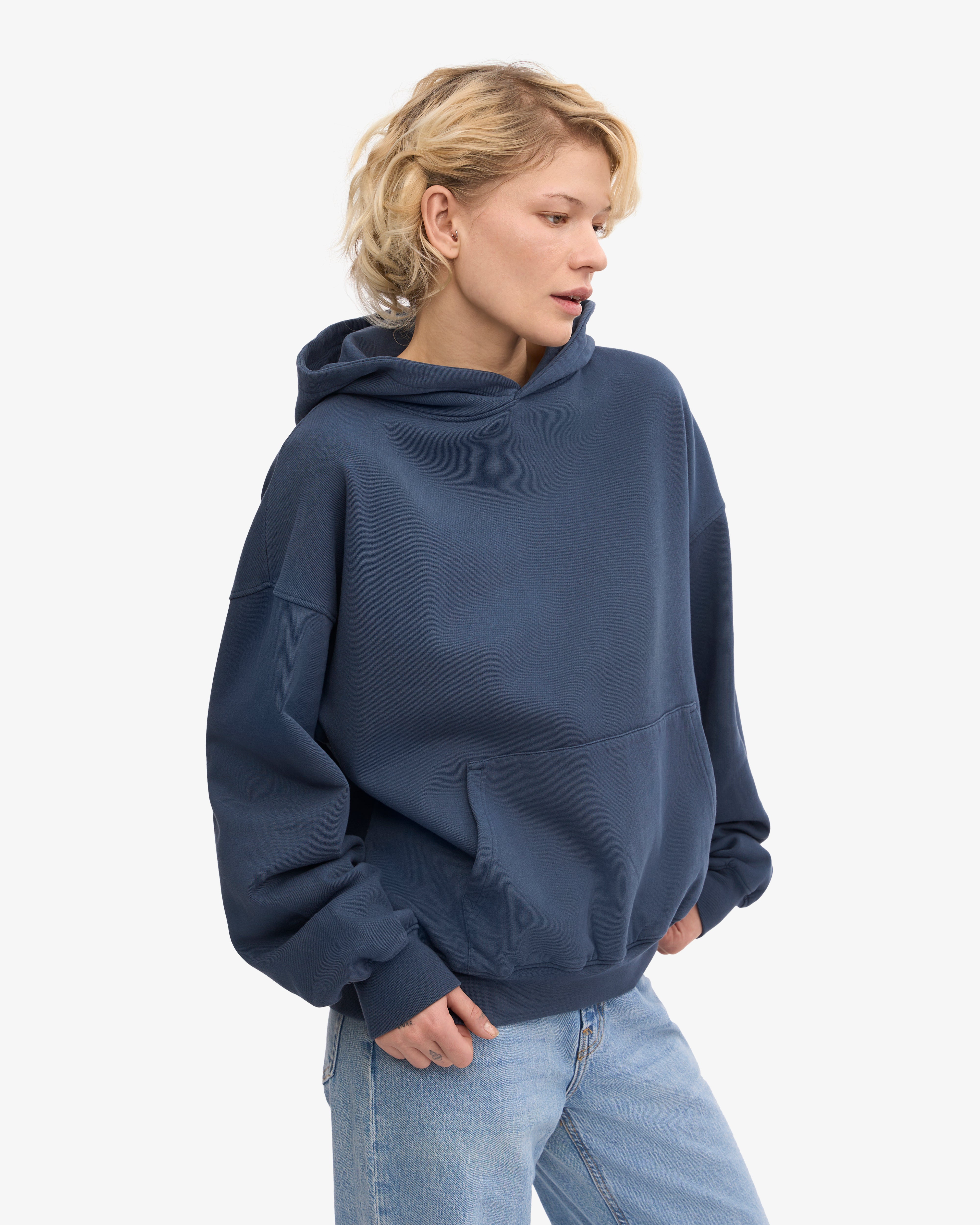 Organic Oversized Hood - Petrol Blue