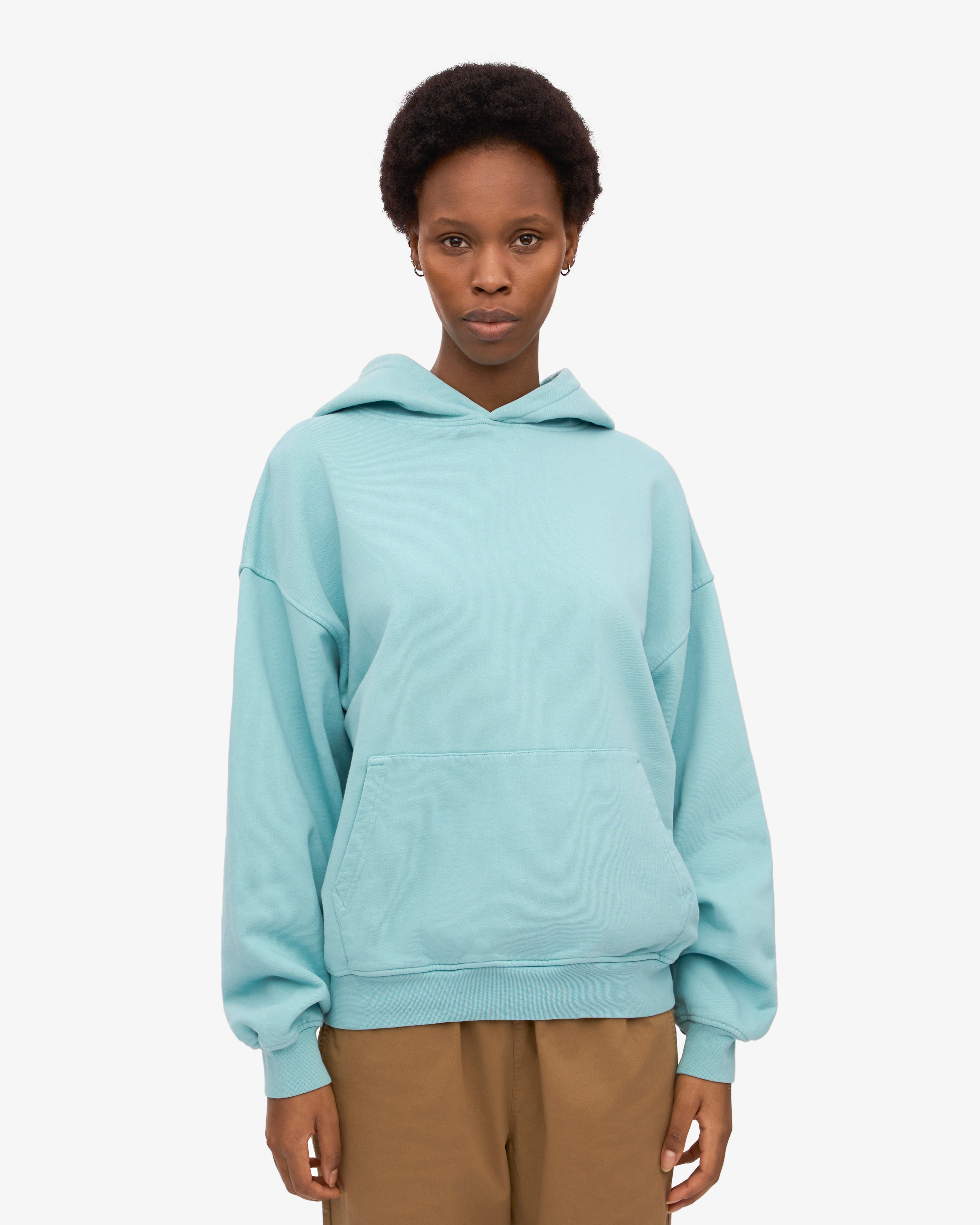 Organic Oversized Hood - Teal Blue