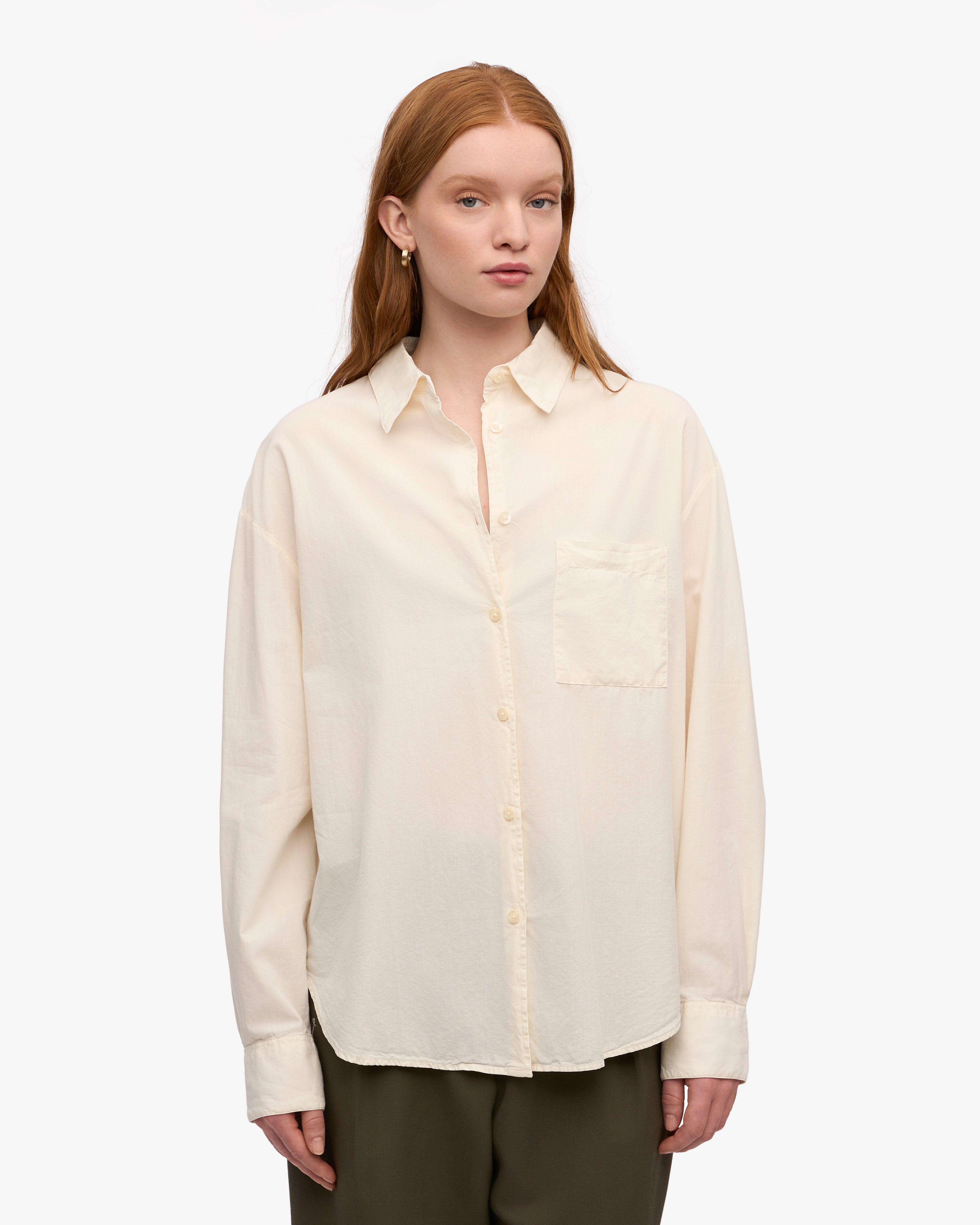 Organic Oversized Shirt - Ivory White