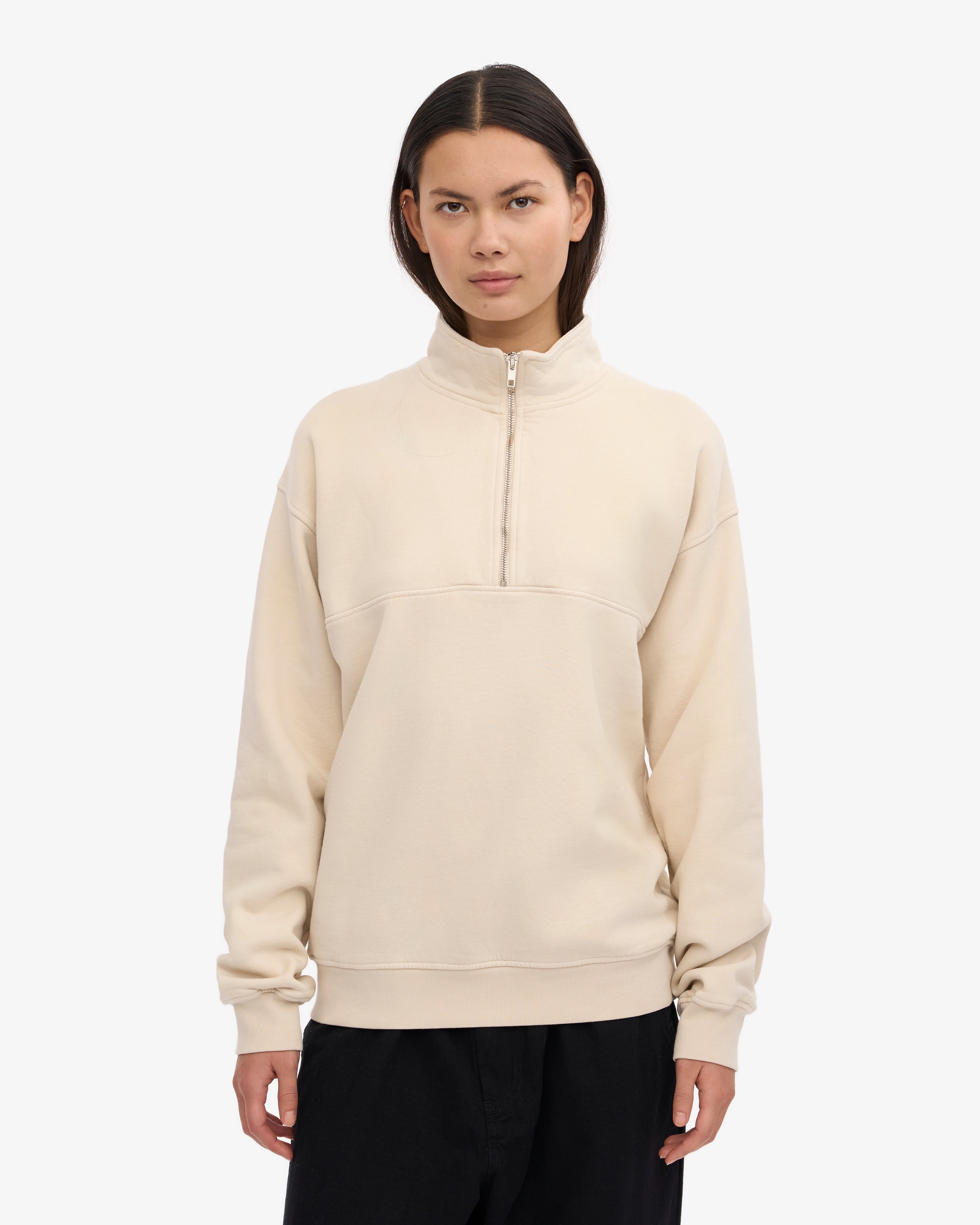 Organic Quarter Zip - Ivory White