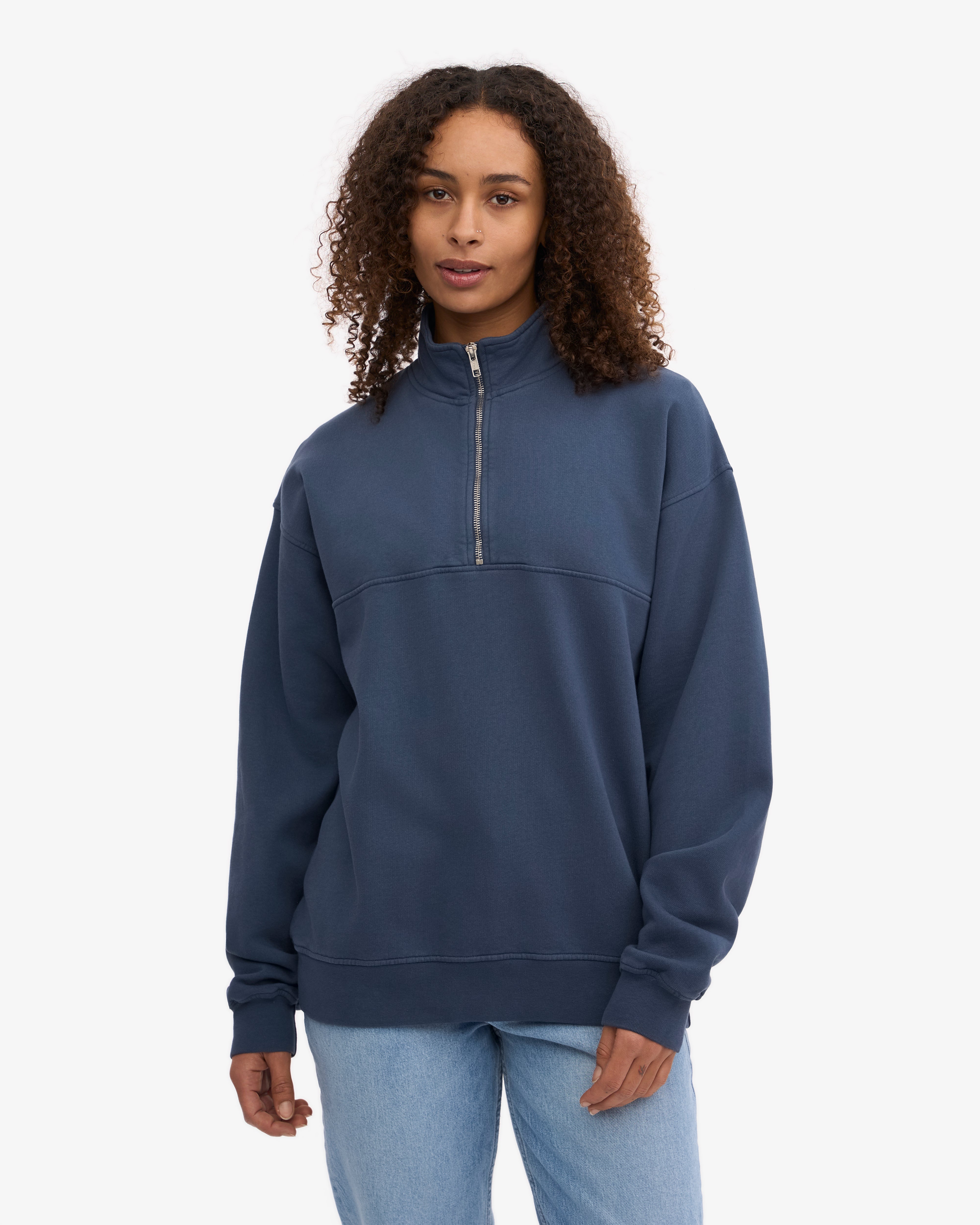 Organic Quarter Zip - Petrol Blue