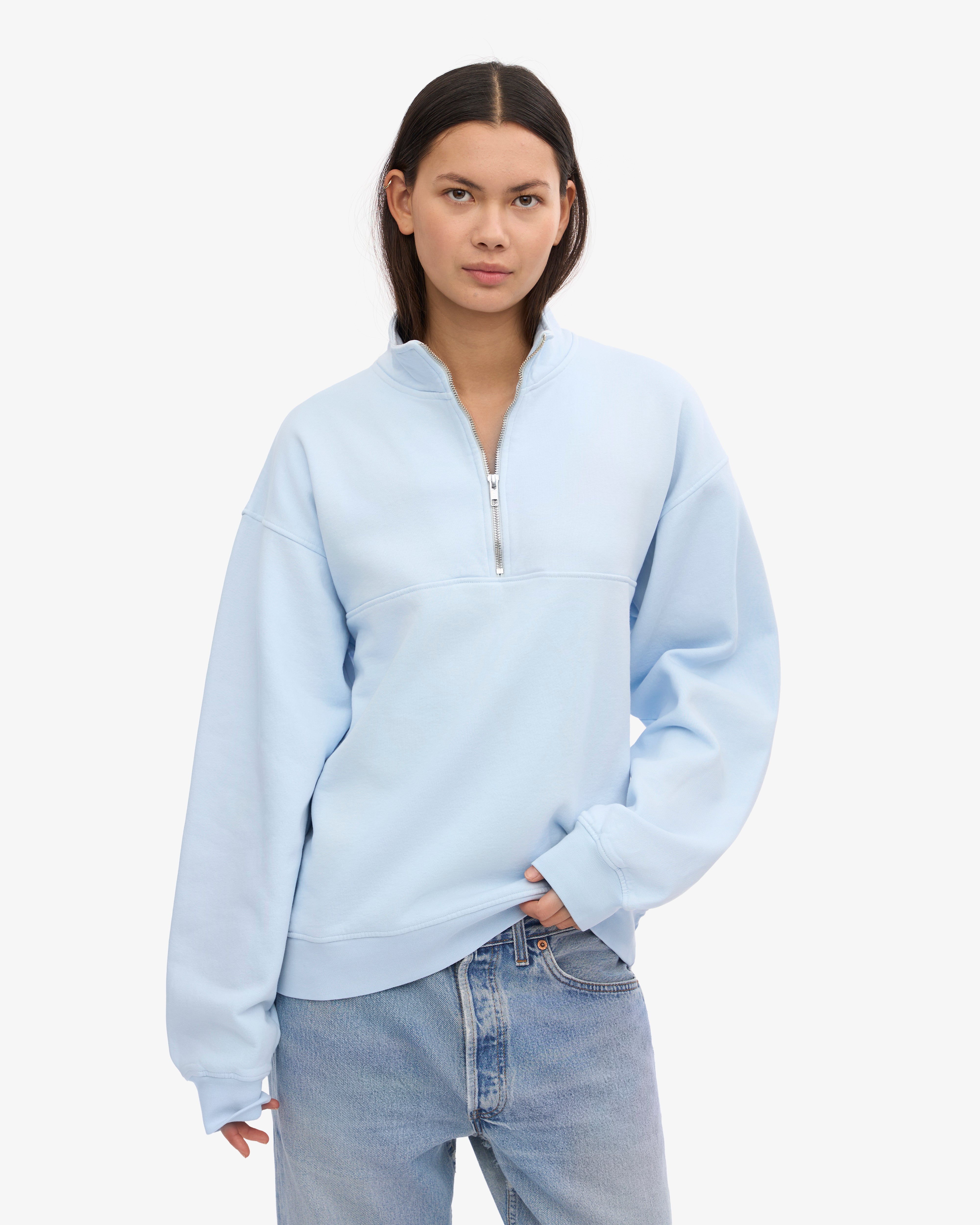 Organic Quarter Zip - Polar Blue