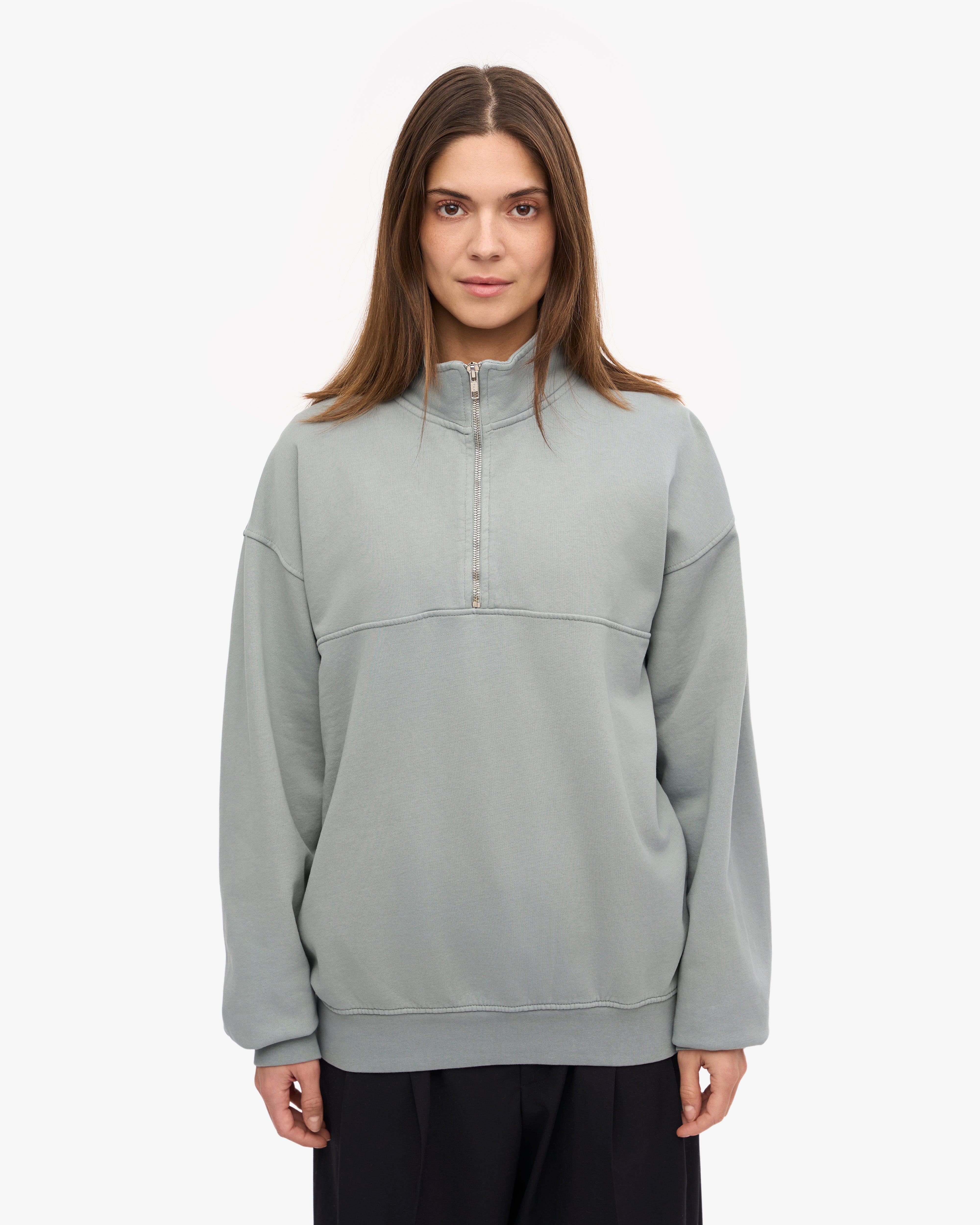 Organic Quarter Zip - Steel Blue