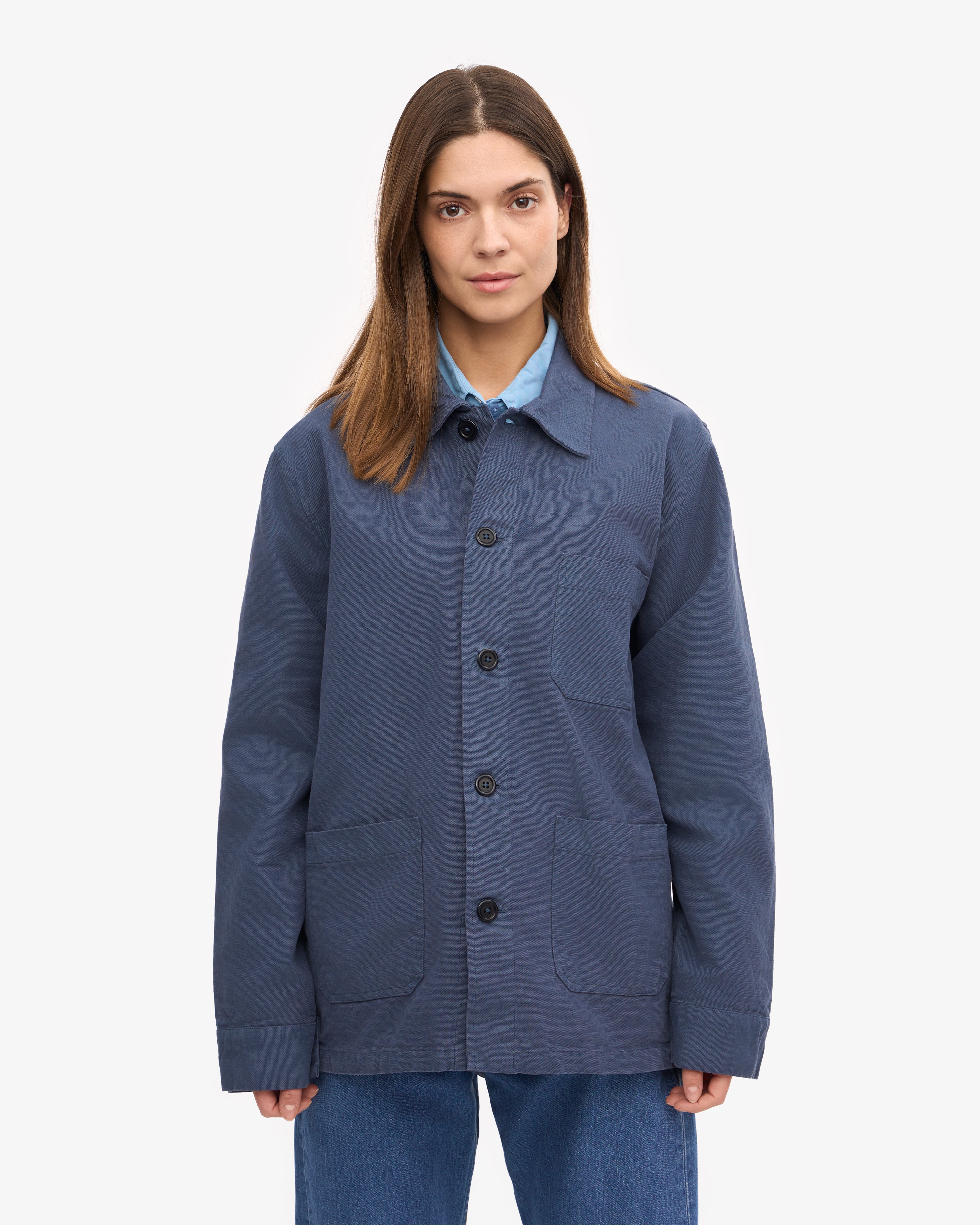 Organic Workwear Jacket - Petrol Blue