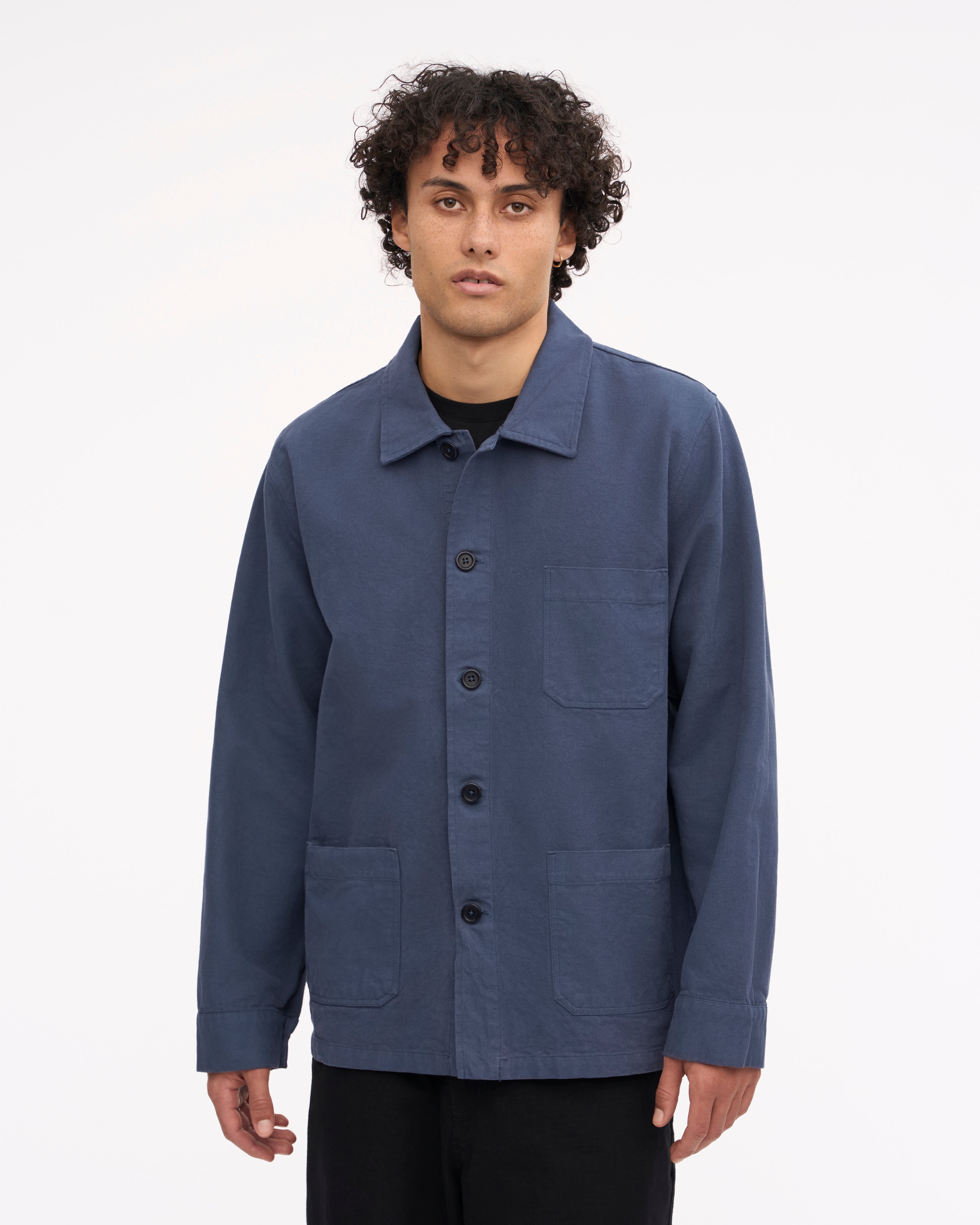 Organic Workwear Jacket - Petrol Blue