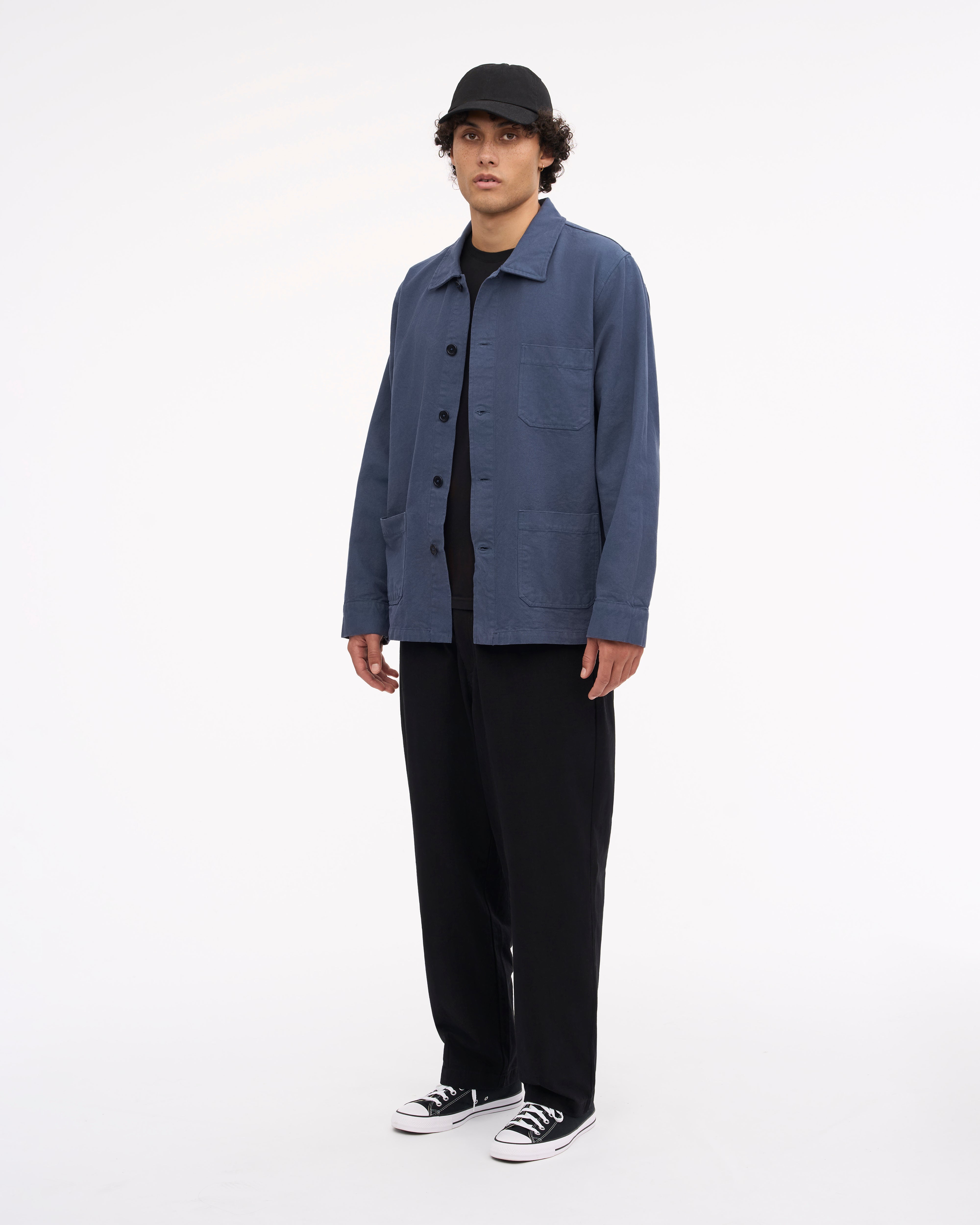 Organic Workwear Jacket - Petrol Blue