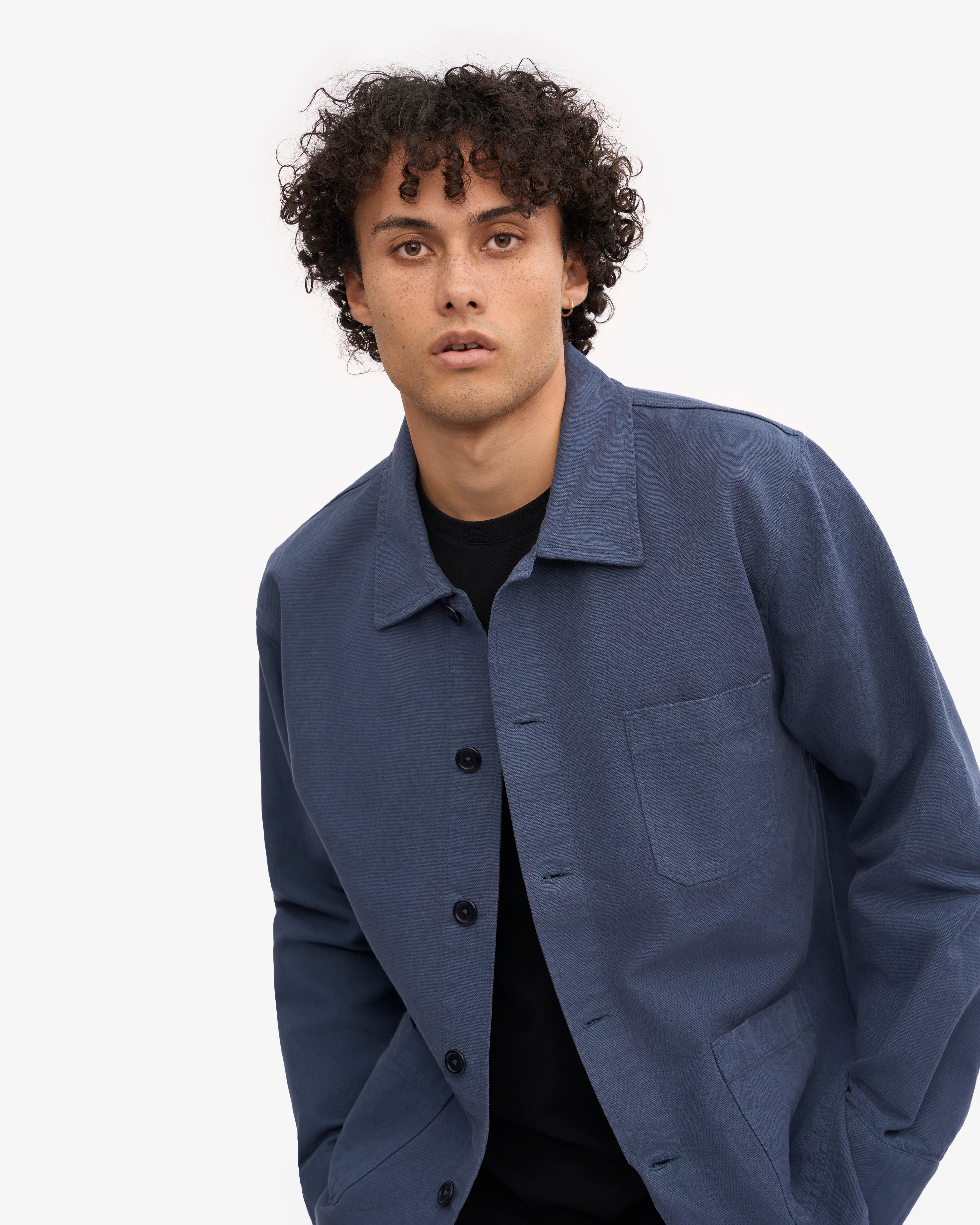 Organic Workwear Jacket - Petrol Blue