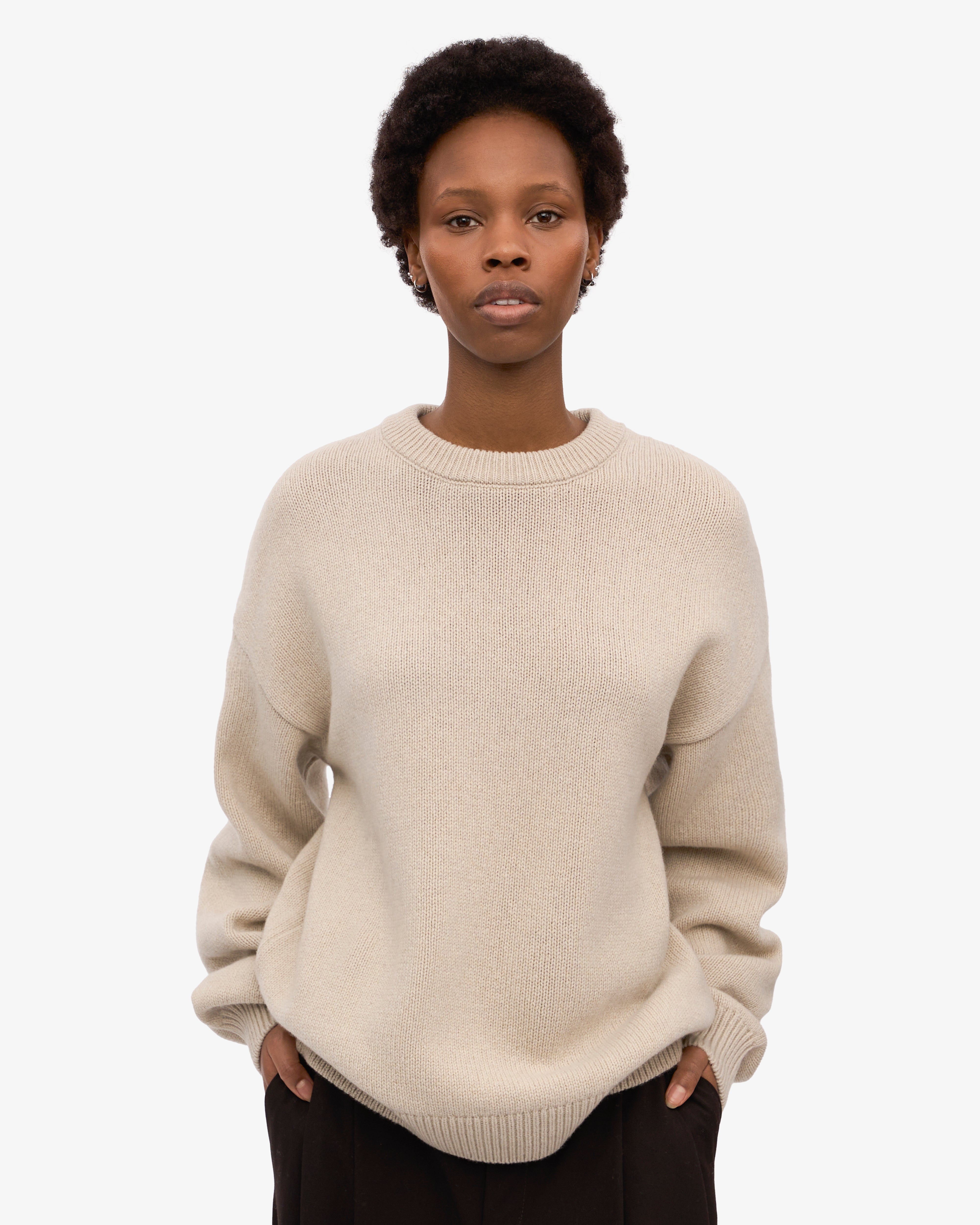 Oversized Merino Wool Crew - Ivory White