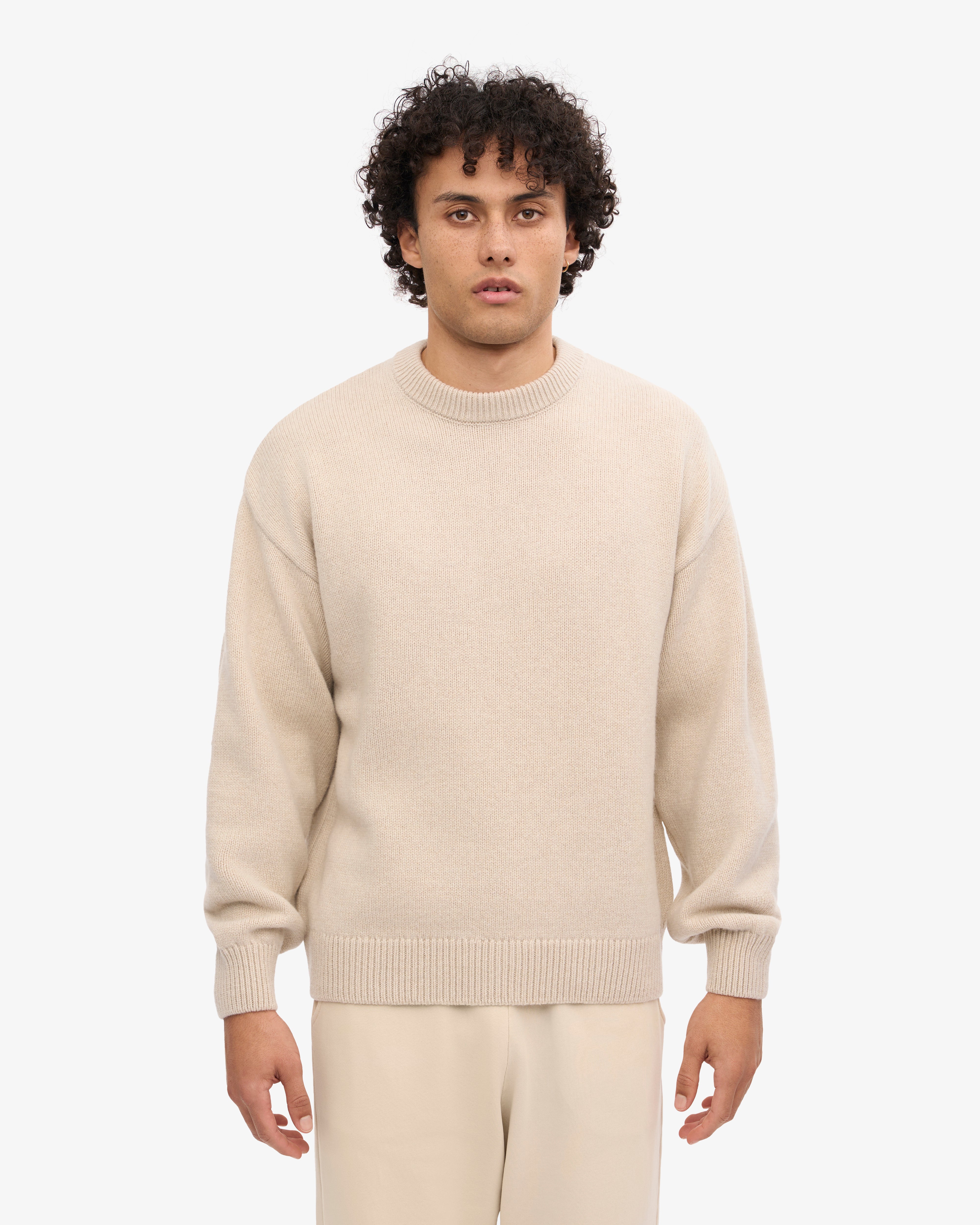 Oversized Merino Wool Crew - Ivory White