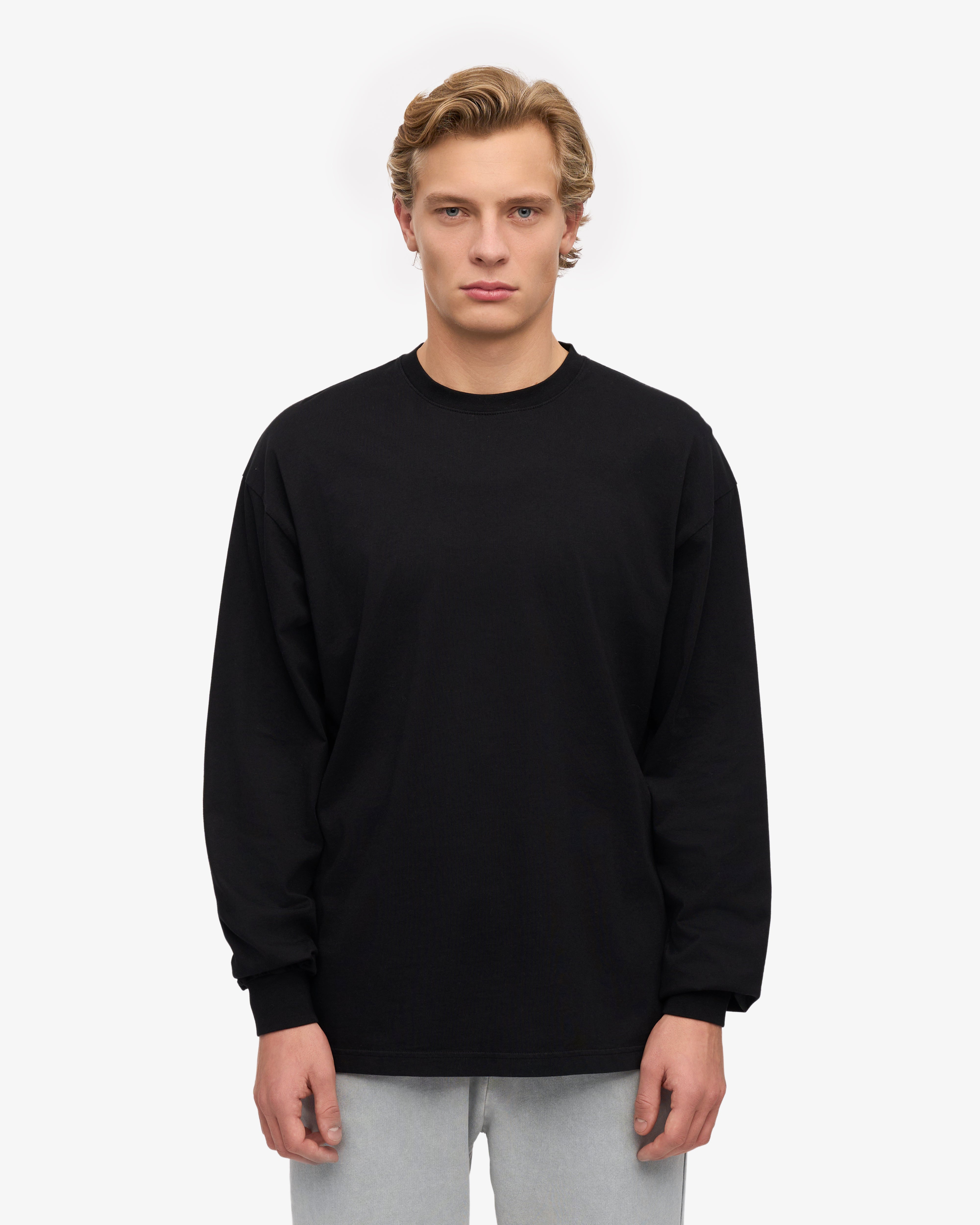 Oversized Organic LS T-Shirt - Deep Black