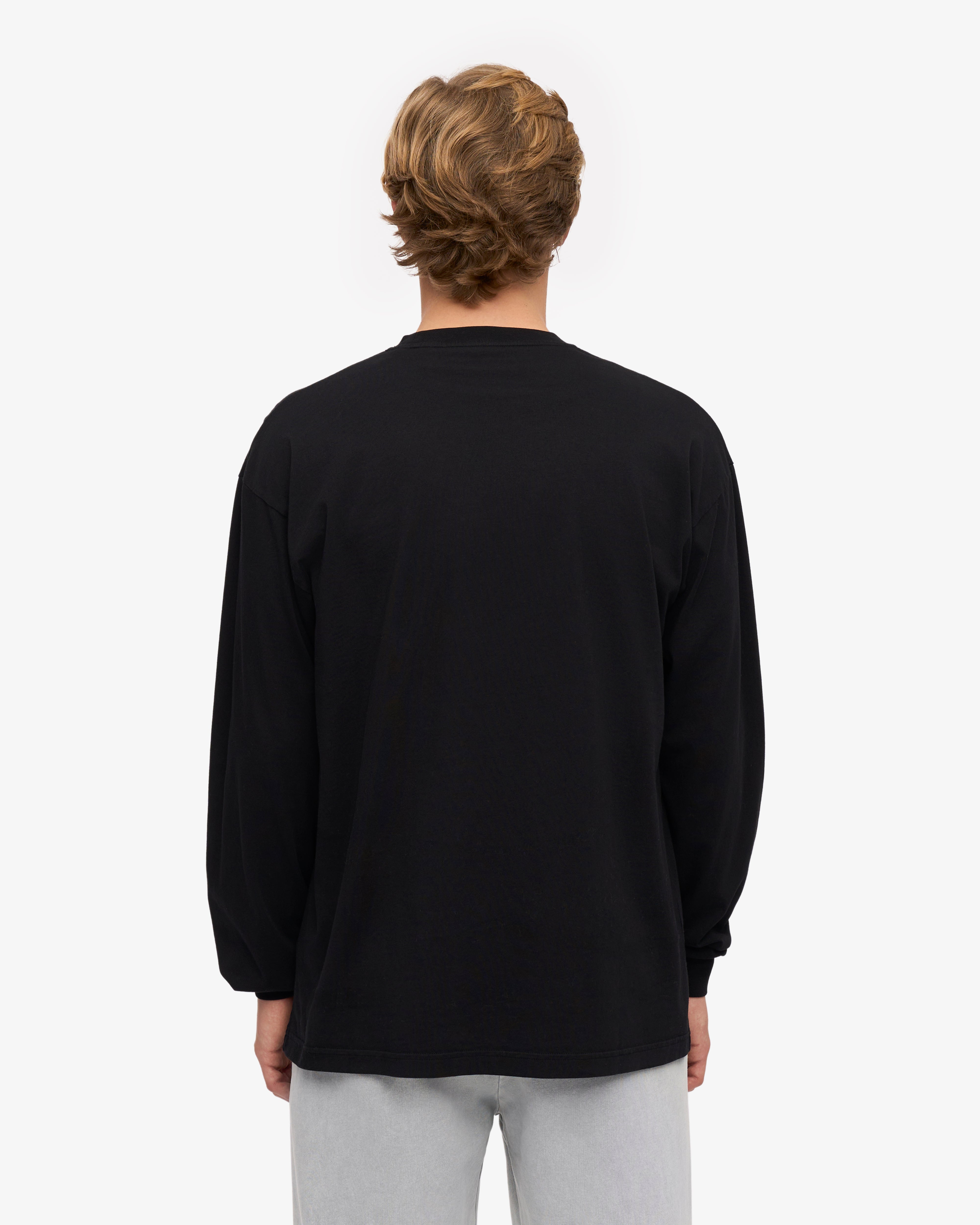 Oversized Organic LS T-Shirt - Deep Black XS