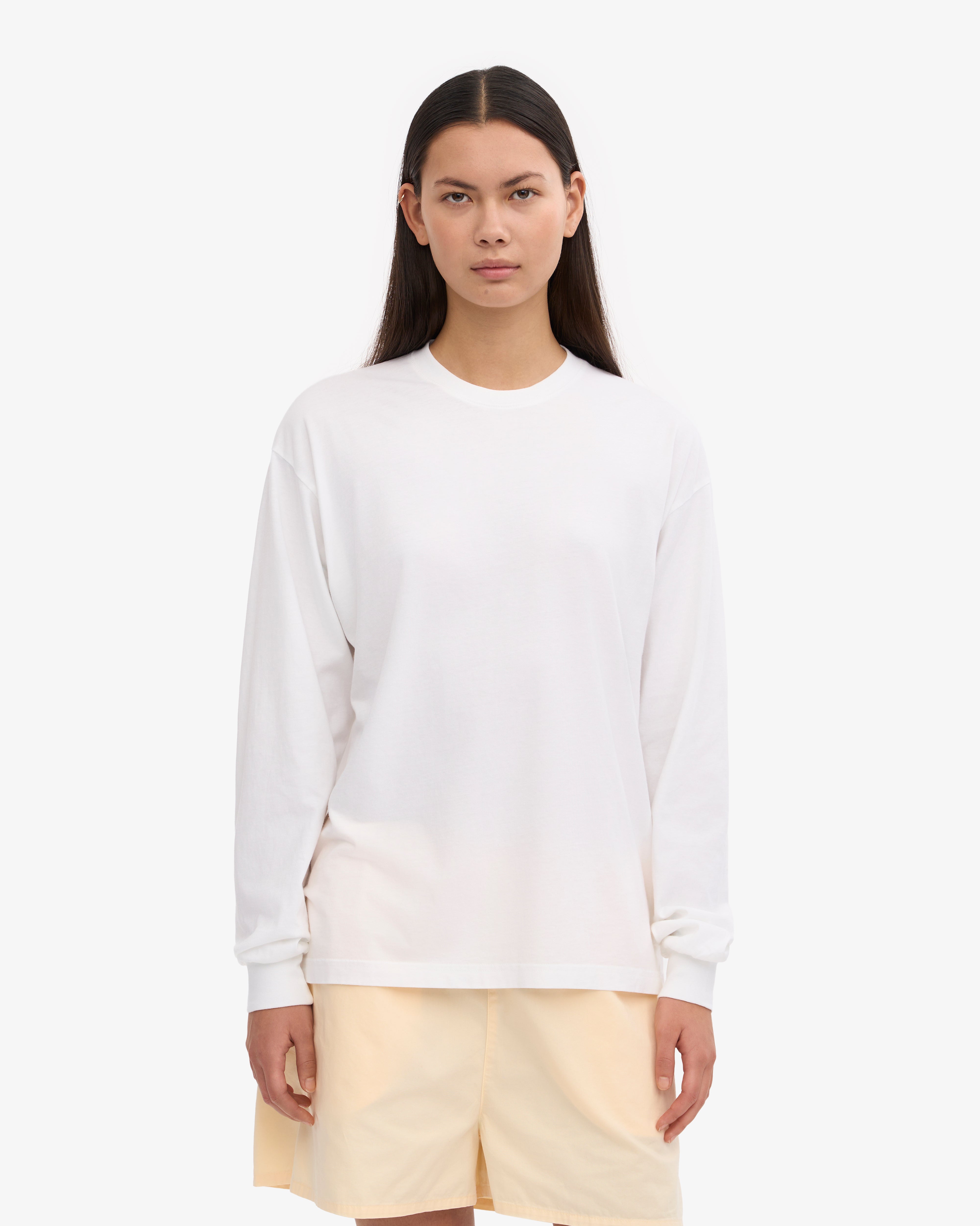 Oversized Organic LS T-Shirt - Optical White XS