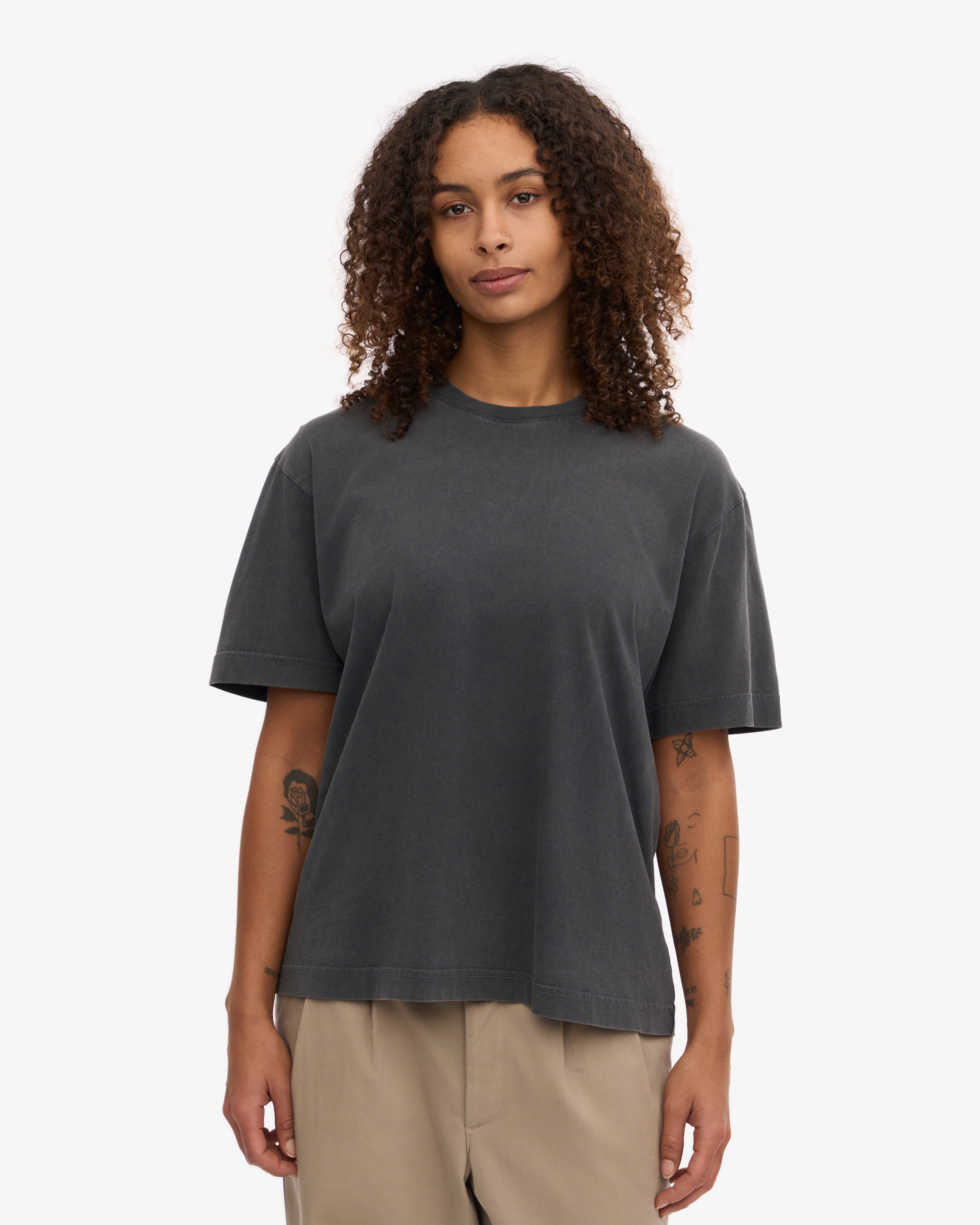 Oversized Organic T-Shirt - Faded Black XS