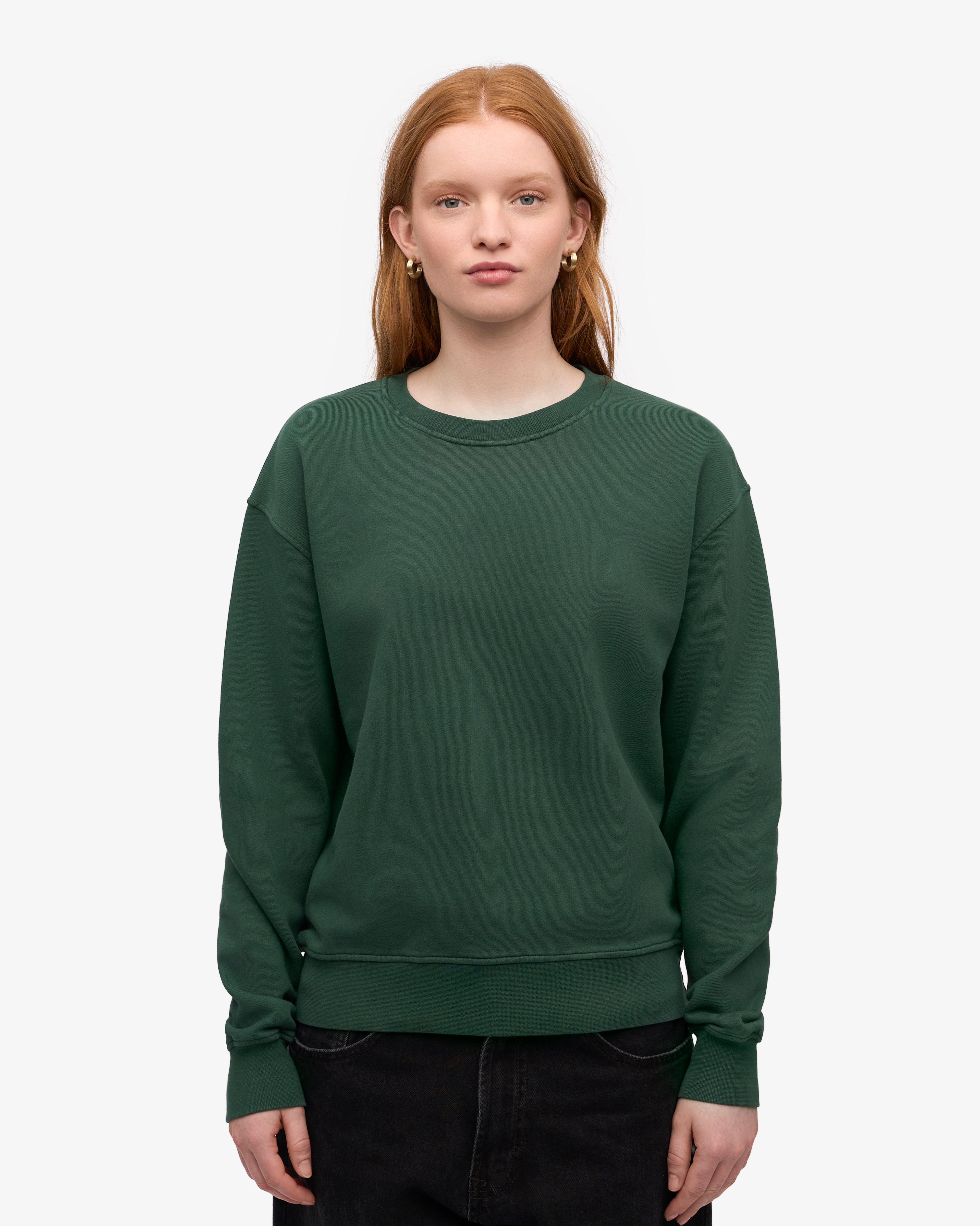 Women Classic Organic Crew - Emerald Green XS