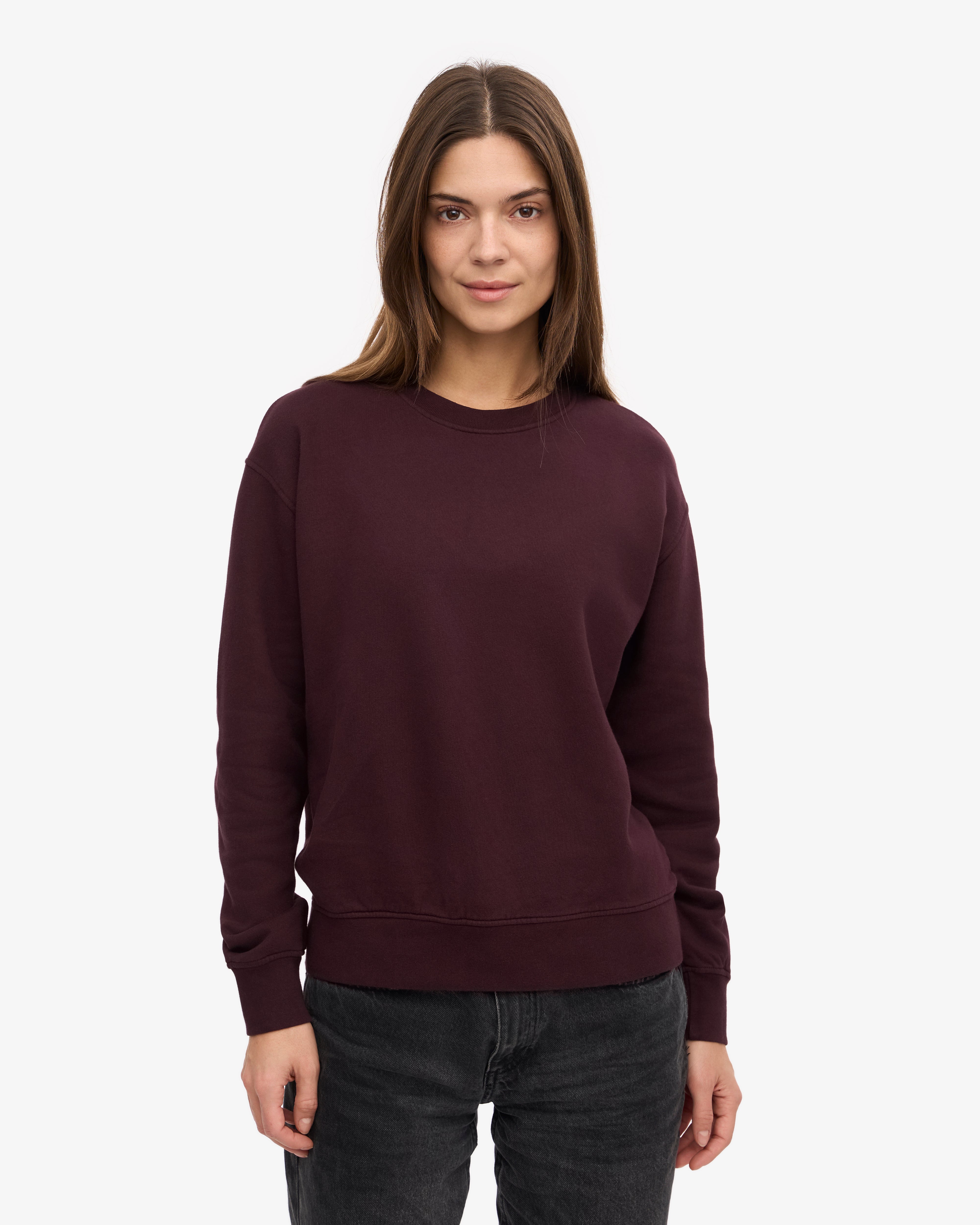 Women Classic Organic Crew - Oxblood Red XS