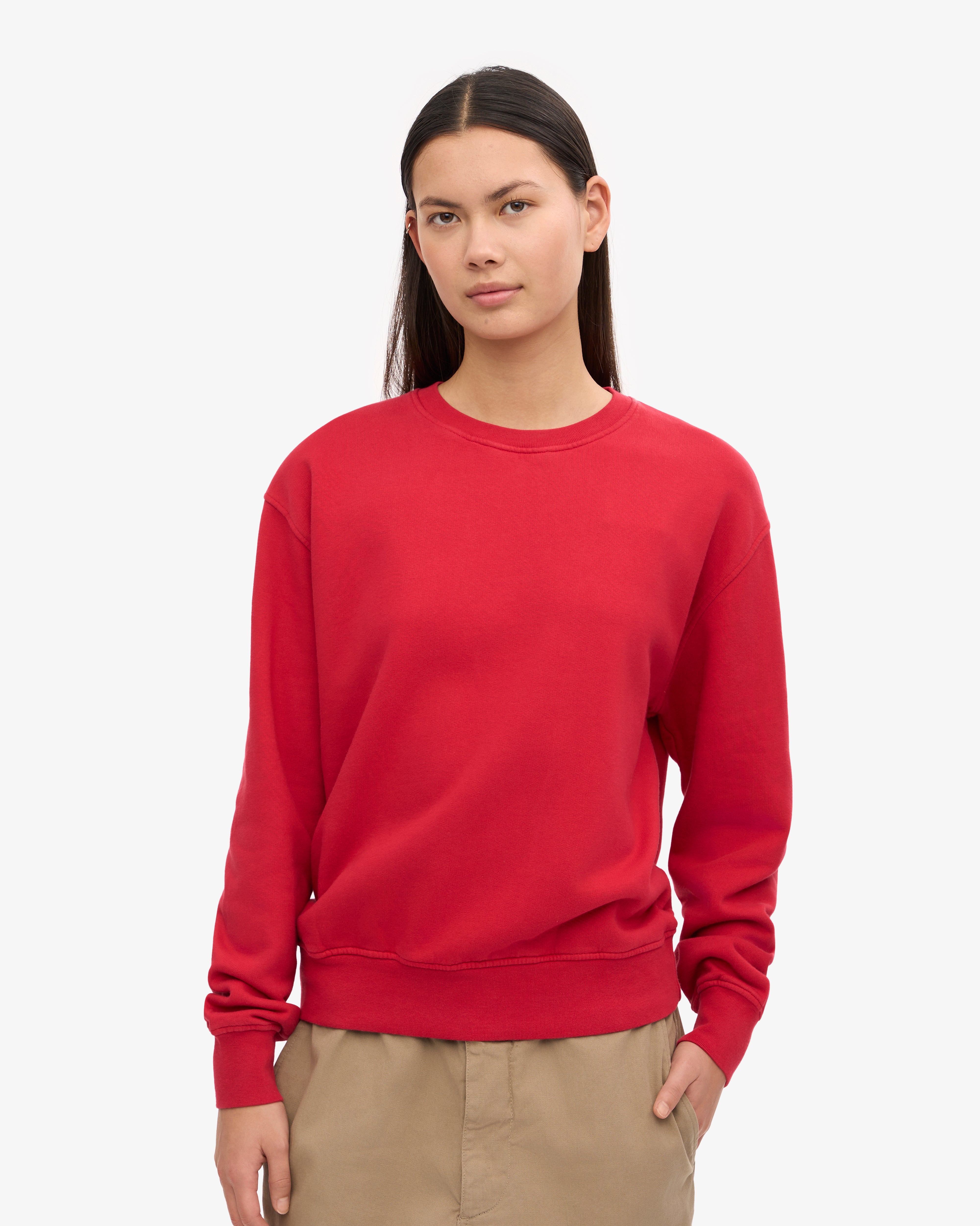 Women Classic Organic Crew - Scarlet Red XS