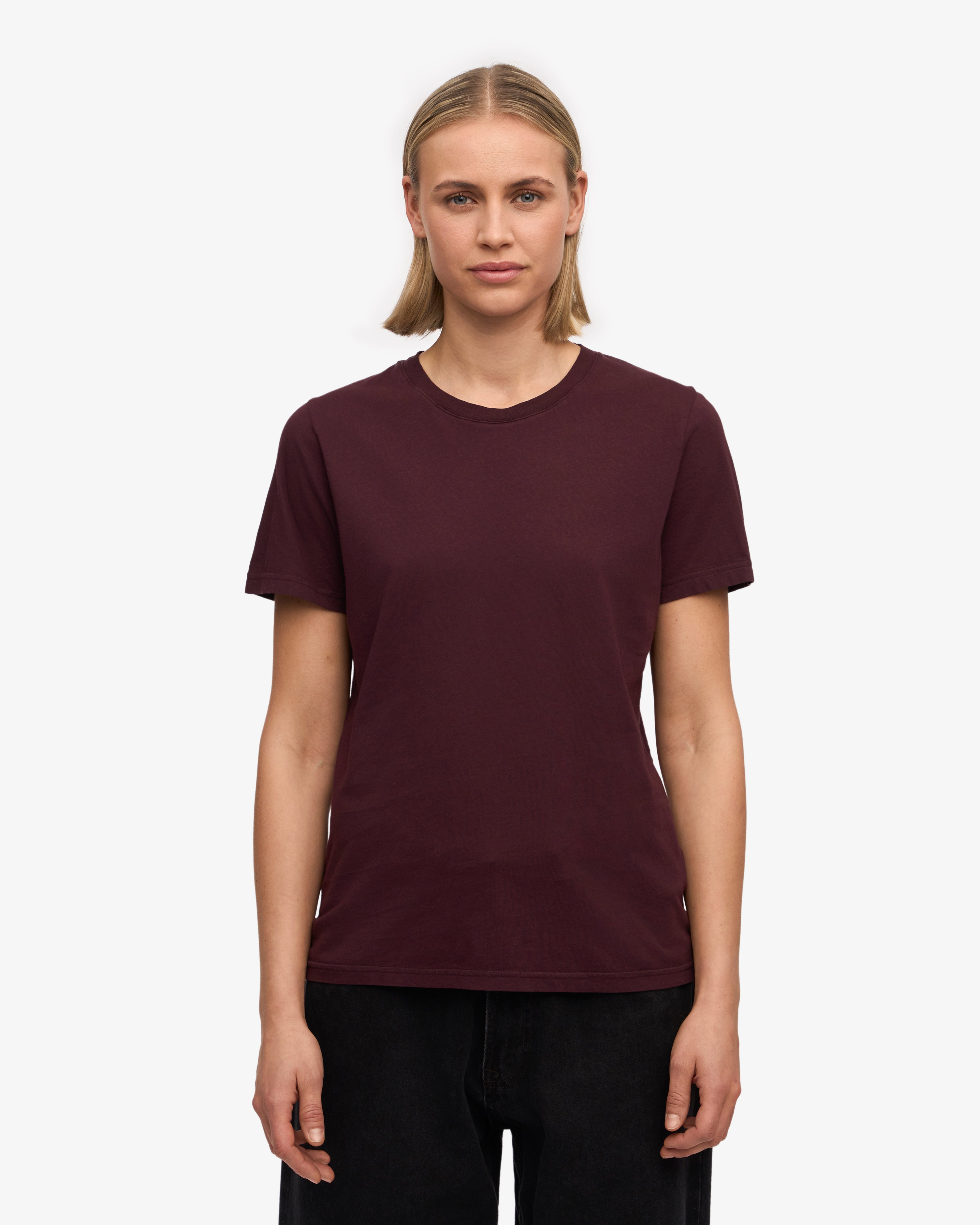 Women Light Organic Tee - Oxblood Red