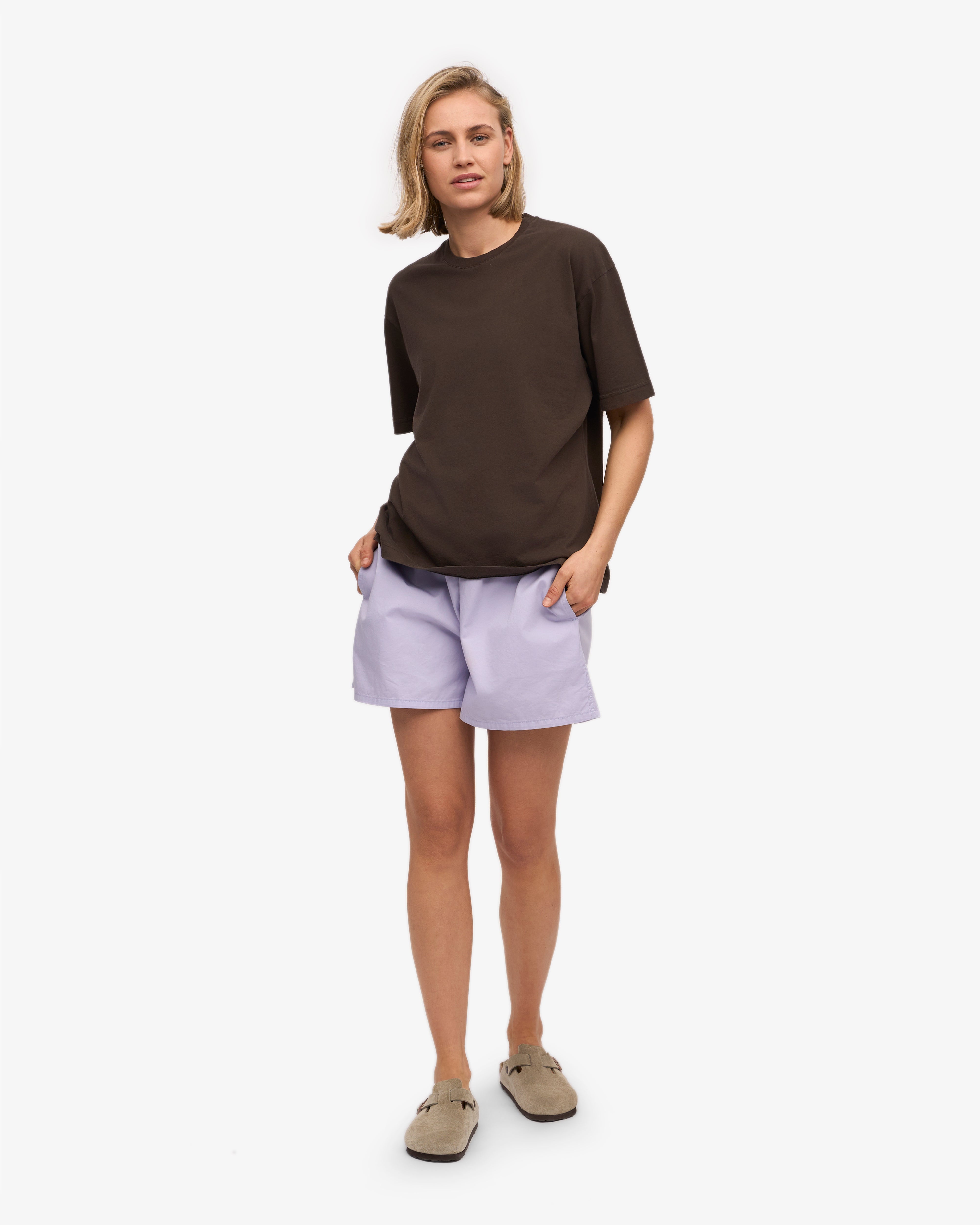 Women Organic Twill Shorts Soft Lavender – Colorful Standard