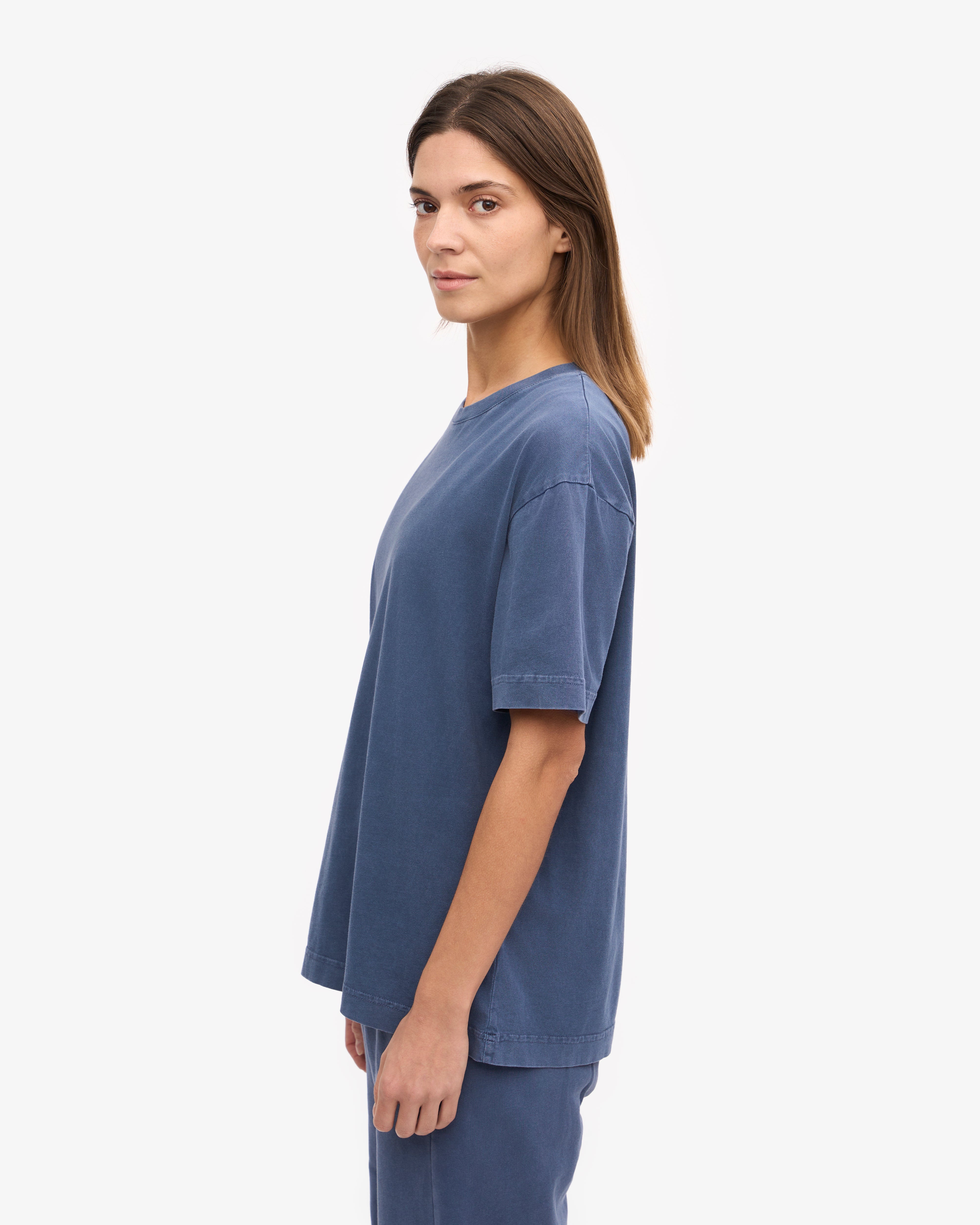 Oversized Organic T-Shirt - Neptune Blue XS