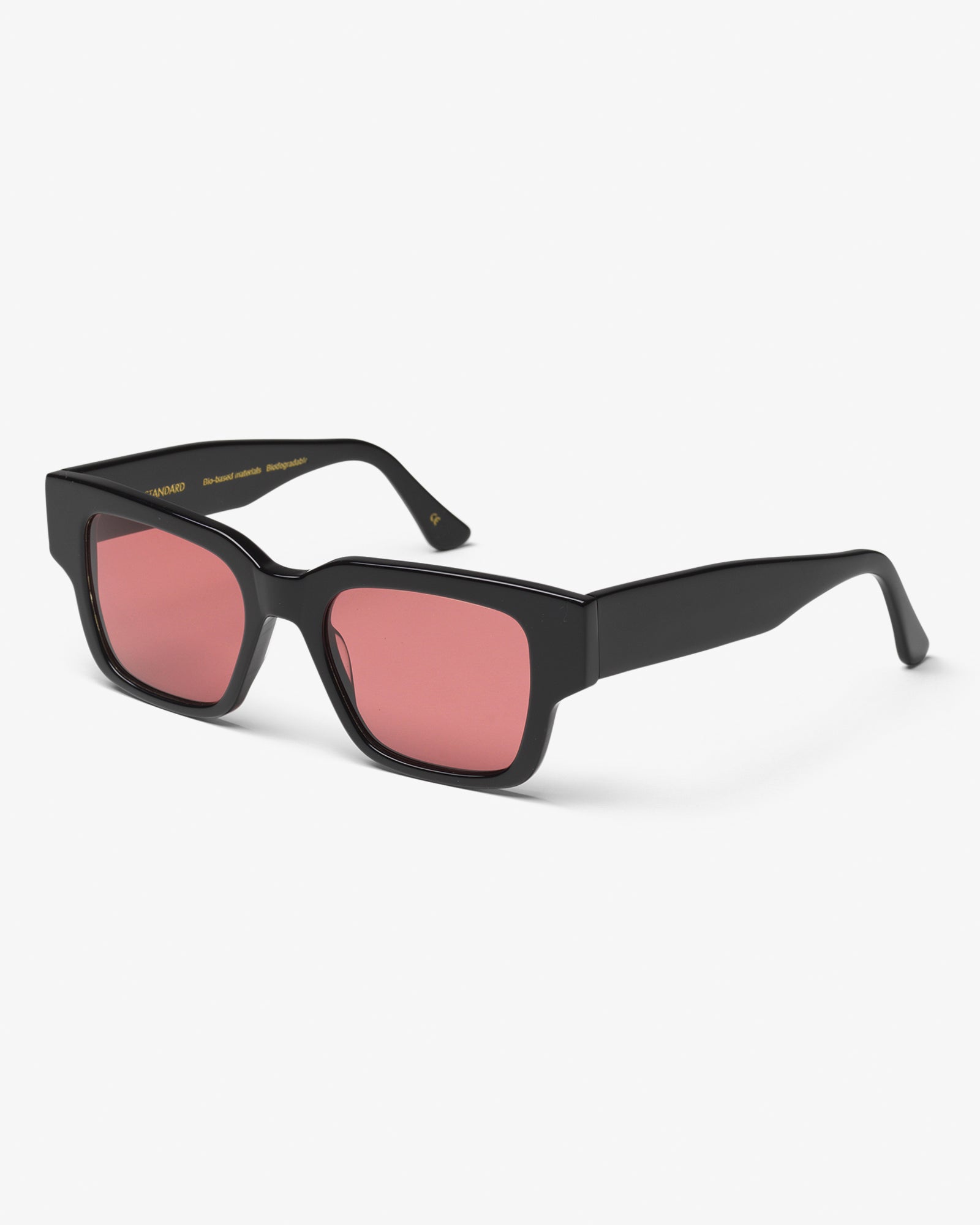 Colorful Standard Sunglass 02 Sunglasses Deep Black Solid / Dark Pink
