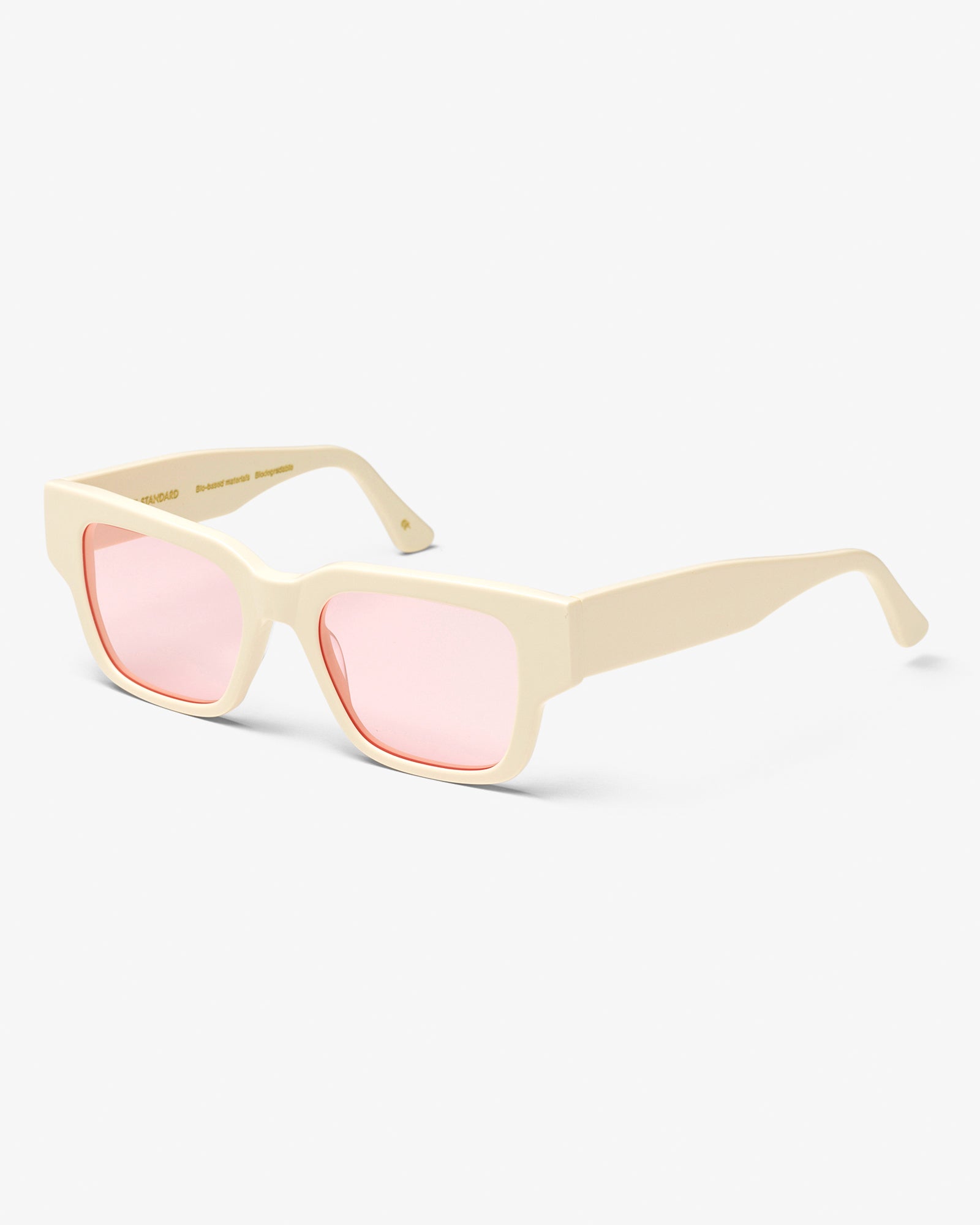 Colorful Standard Sunglass 02 Sunglasses Ivory White Solid / Light Pink