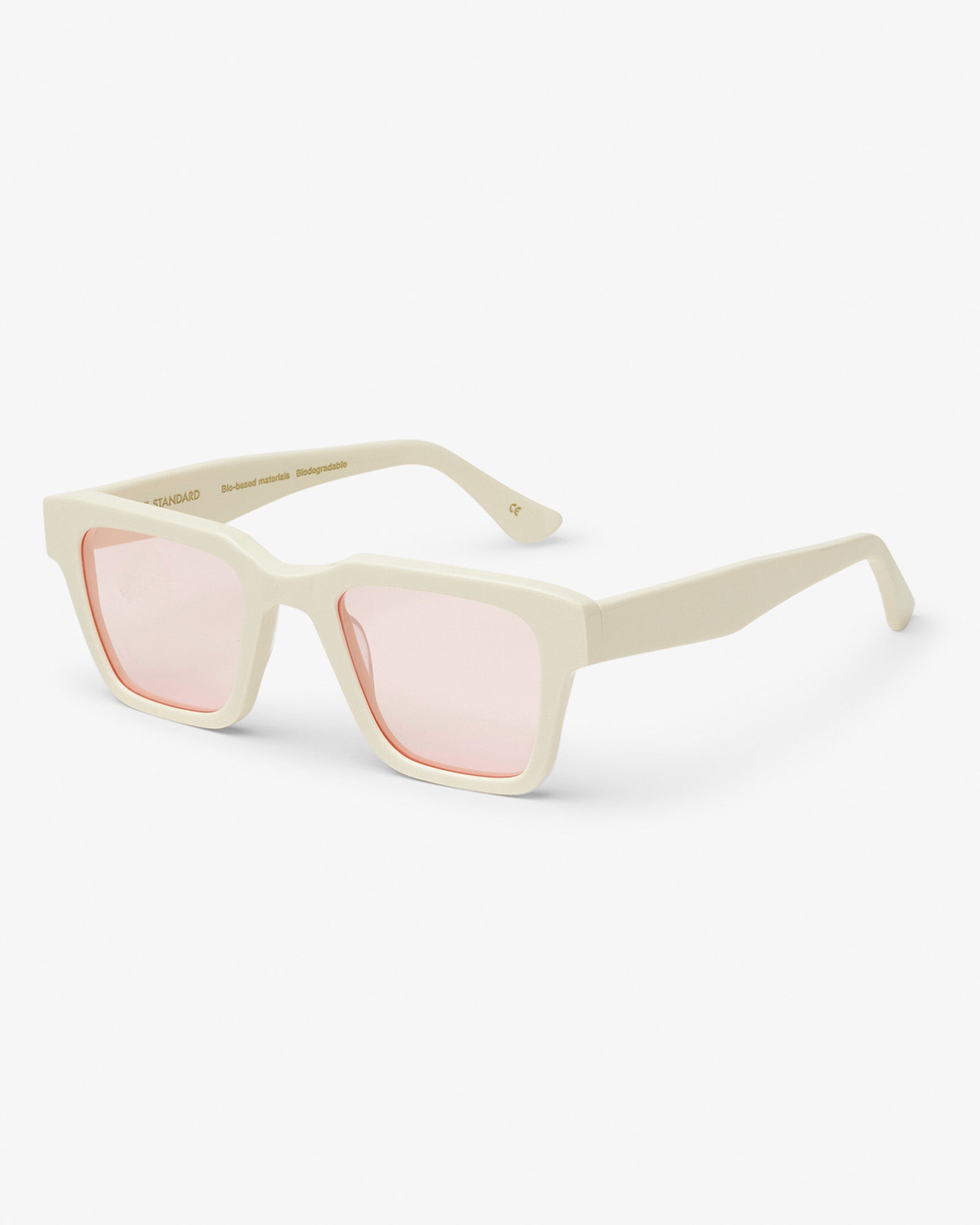 Colorful Standard Sunglass 03 Sunglasses Ivory White Solid / Light Pink