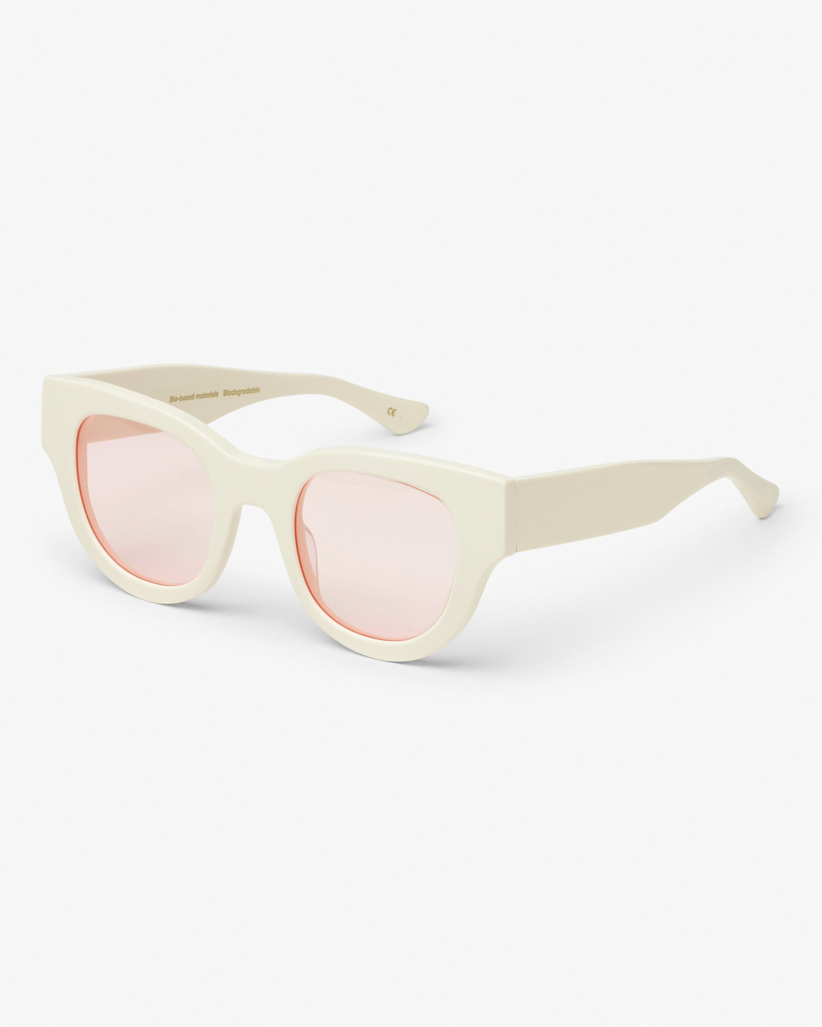 Colorful Standard Sunglass 06 Sunglasses Ivory White Solid / Light Pink
