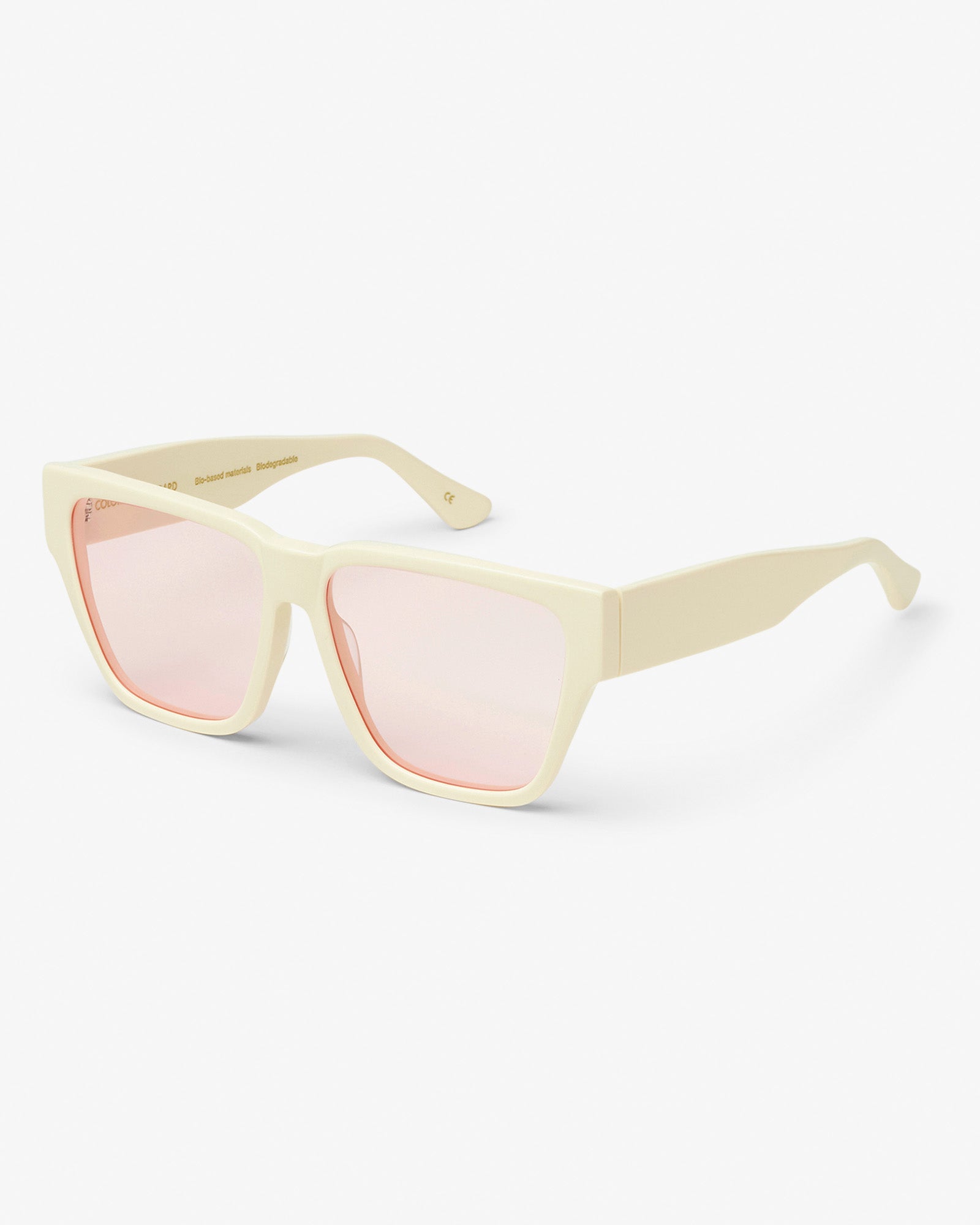 Colorful Standard Sunglass 11 Sunglasses Ivory White Solid / Light Pink