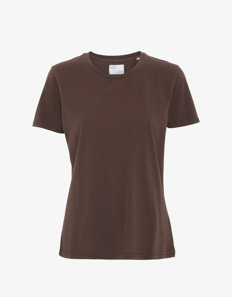 Women Light Organic Tee Coffee Brown Colorful Standard