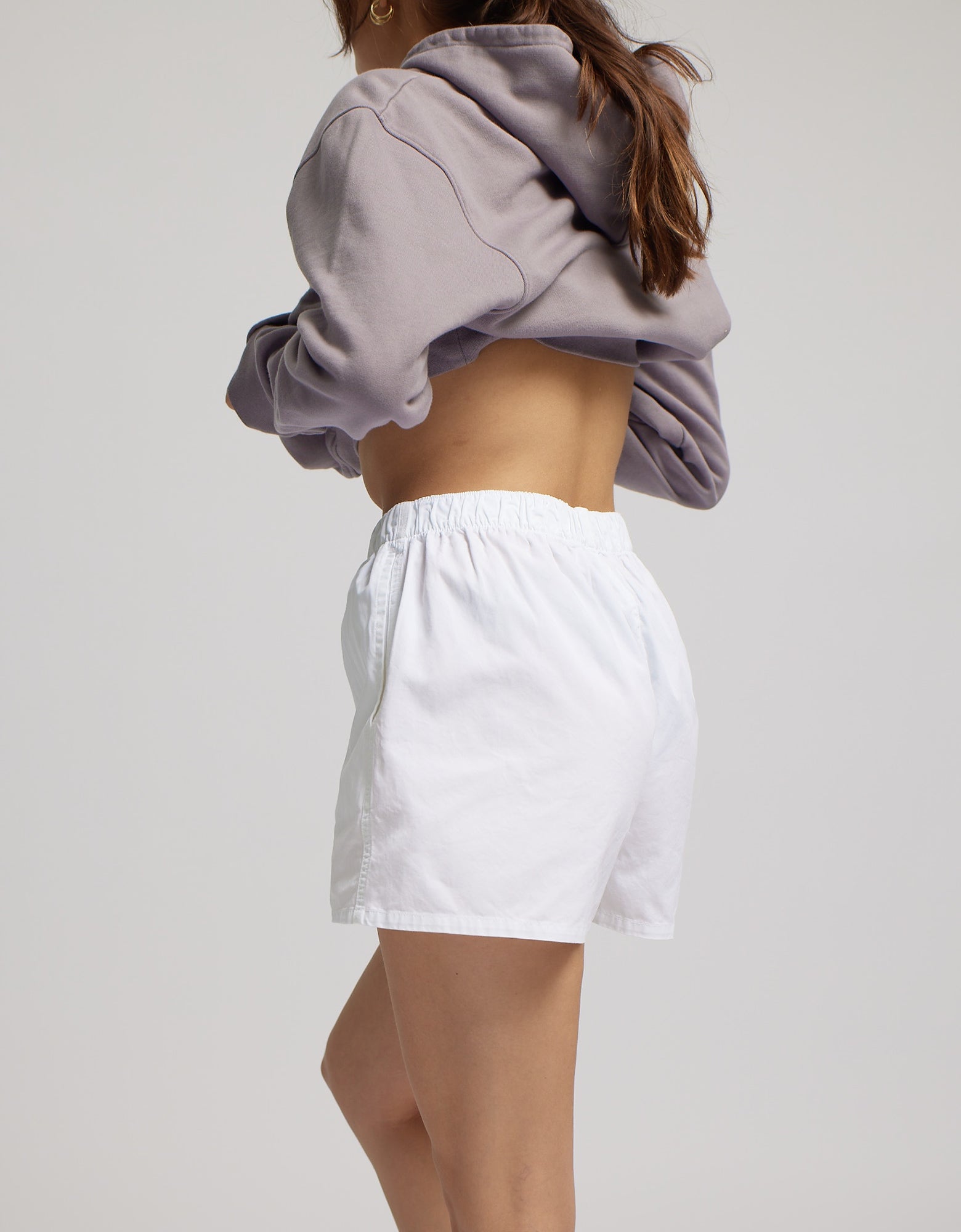 White khaki shorts womens top